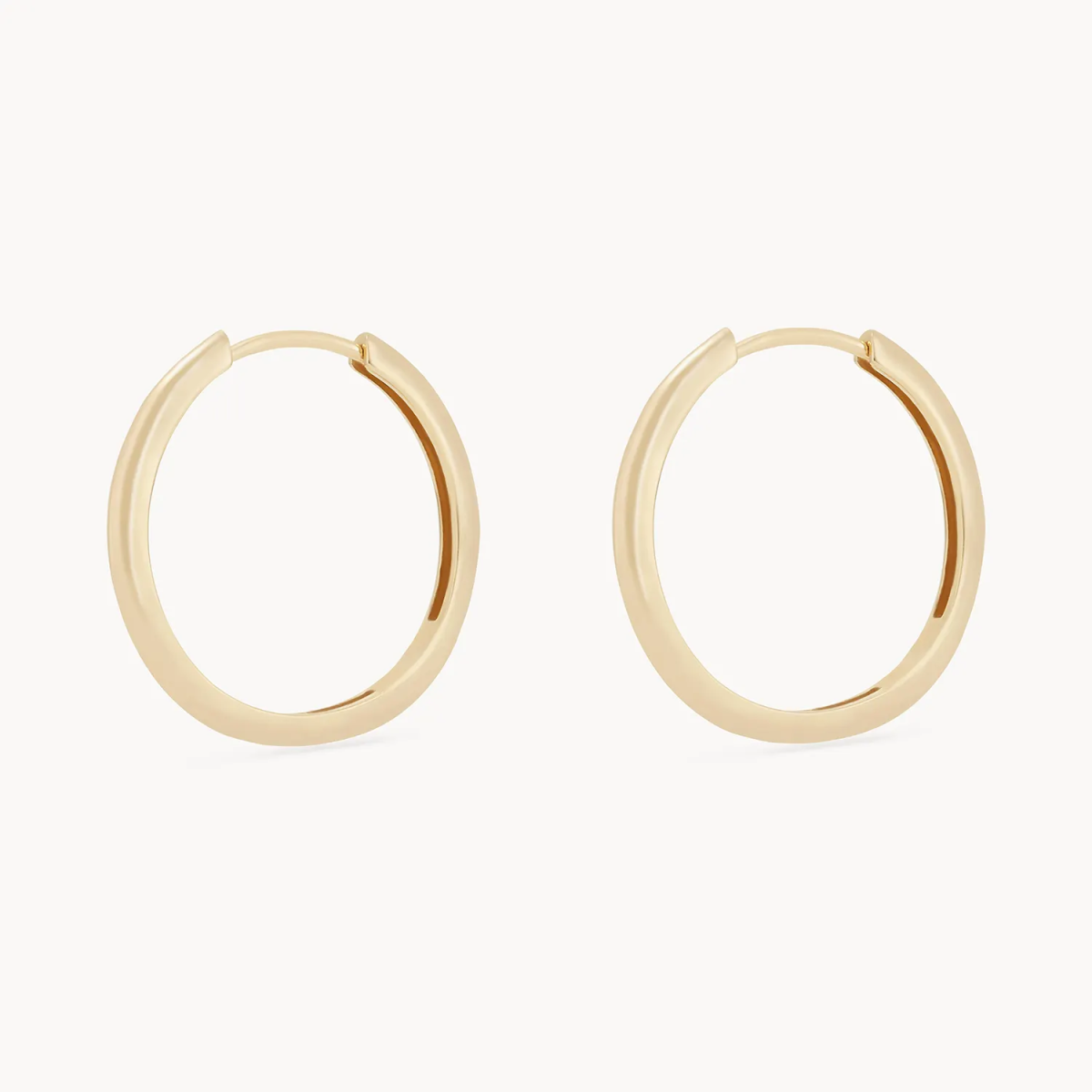 14K Yellow Gold Large Hoop Earrings for Women - Everyday Wear, Minimalist Style, Perfect for Work, Parties & Casual Outings