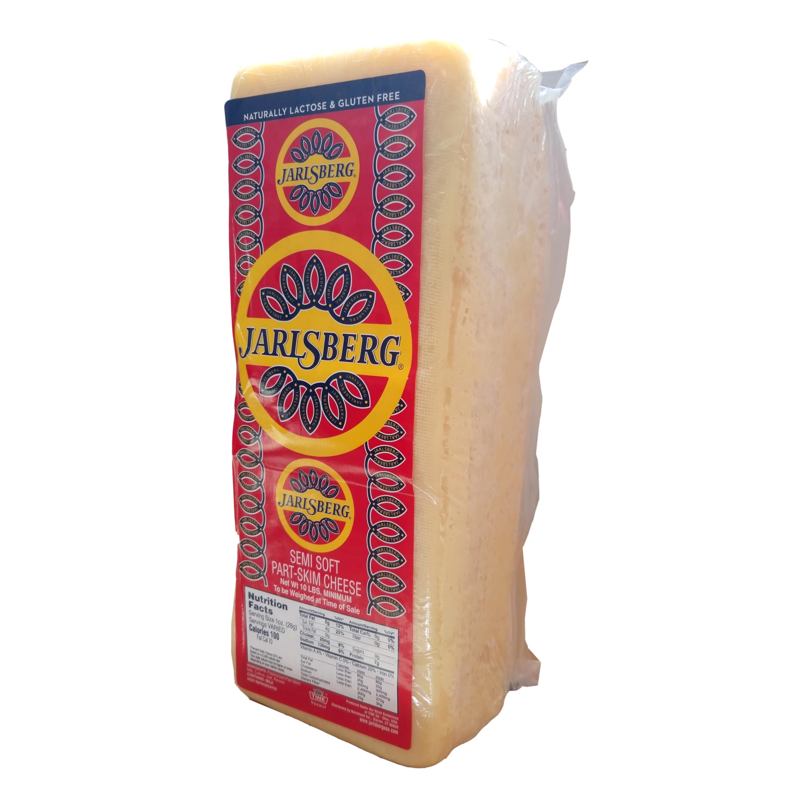 Jarlsberg Cheese Loaf - 12 lb Pasteurized Cow Milk Cheese from Ohio | Buttery Rich Texture with Mild Sweet Flavor | Perfect for Cooking, Snacking, Sandwiches & Charcuterie Boards | Great for Parties, Family Gatherings & Gourmet Recipes