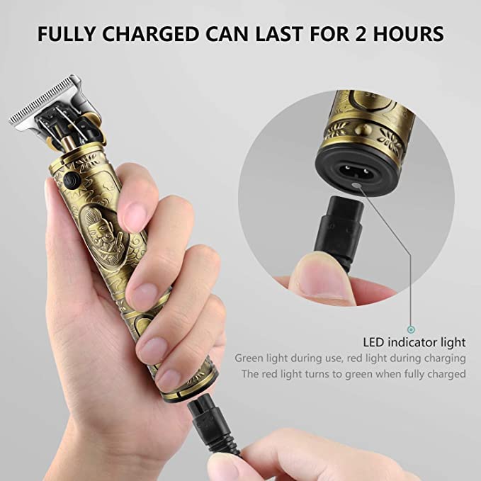 Professional Mvel Hair Trimmer for Men & Women - Adjustable Blade Clipper & Shaver with Retro Oil Head for Precise Close Cuts (Gold) | Perfect for Home Grooming, Barber Shops & Travel Use