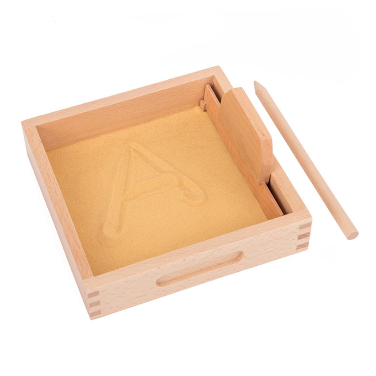KICHOUSE Wooden Scratch Sandbox Toy Set for Kids - Educational Writing & Drawing Practice Board - Portable Preschool Learning Plaything for Indoor & Outdoor Activities