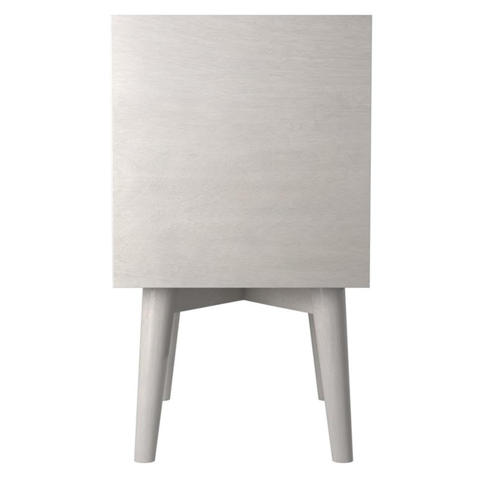 Home Square 2 Drawer Wood Nightstand Set in Gray (Set of 2) - Modern Bedside Table with Storage for Bedroom, Living Room & Office - Perfect for Small Spaces & Home Decor