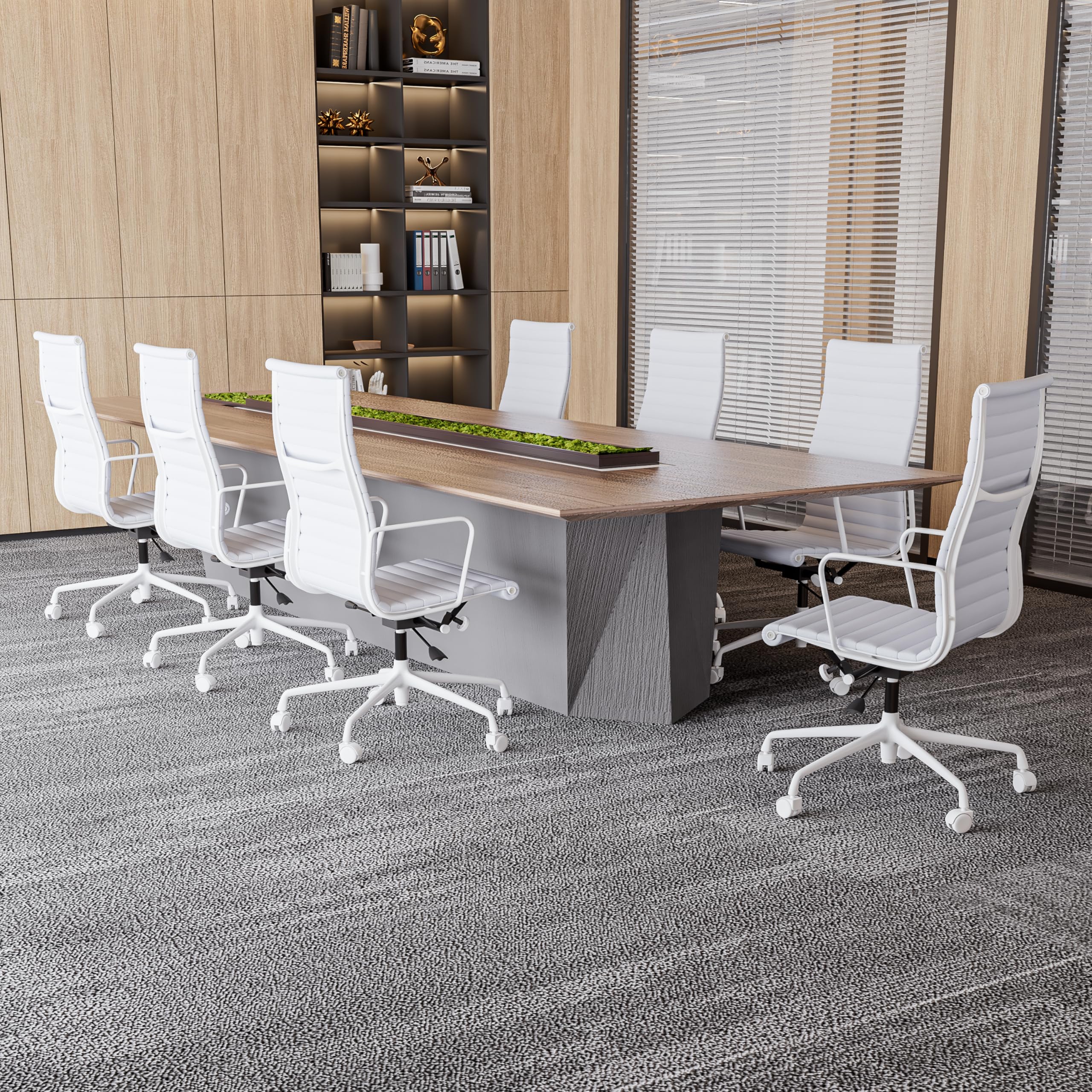 Premium High Back White Top Grain Leather Ergonomic Office Chair - Adjustable Computer Desk Chair with Aluminum Alloy Frame & Silent Nylon Wheels, 360° Swivel - Perfect for Home Office, Gaming, and Executive Workspaces