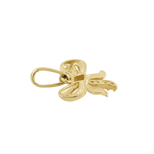 14K Solid Gold Mini Bow CZ Pendant Necklace - Elegant Jewelry Gift for Women, Perfect for Valentine's Day, Anniversary & Special Occasions