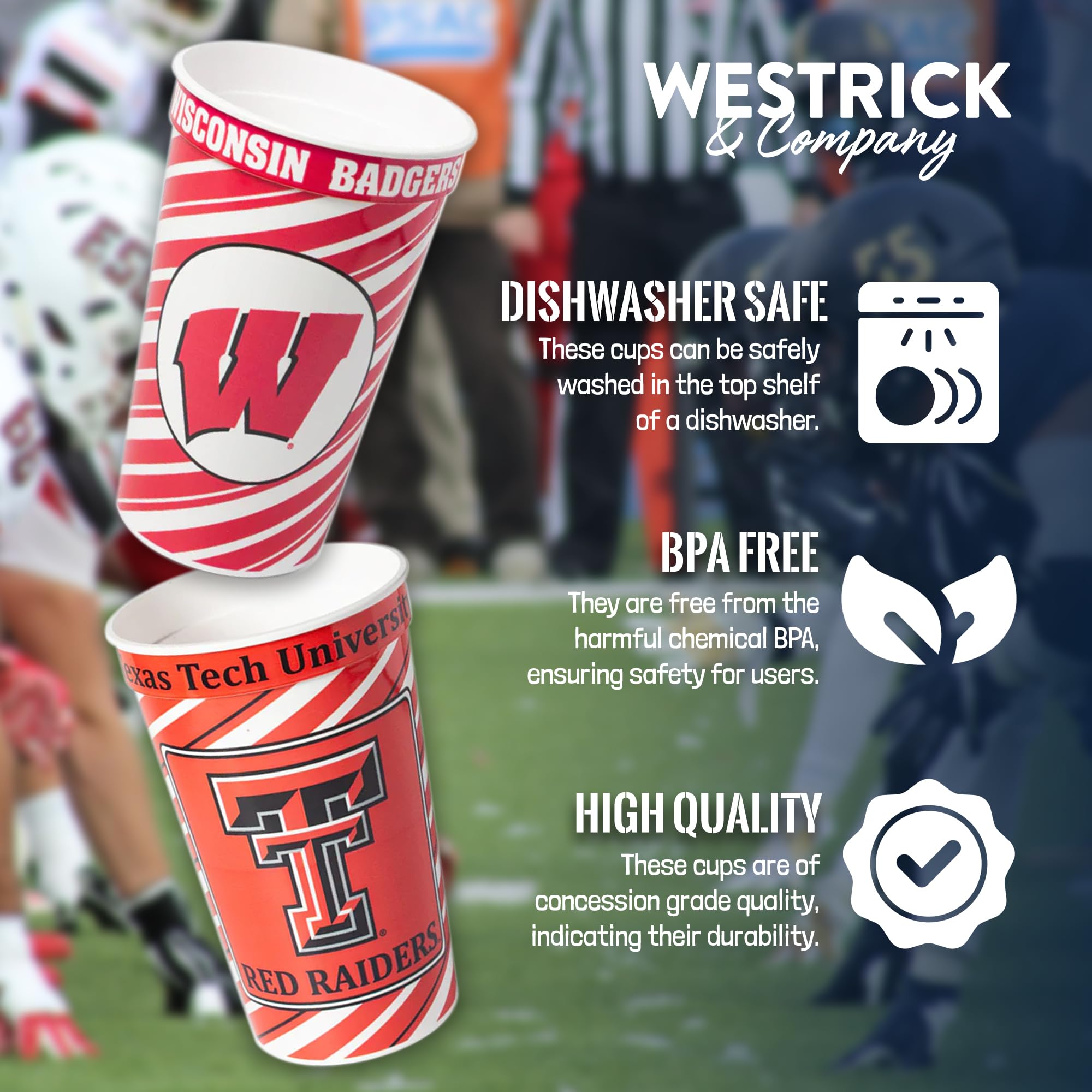Arizona Wildcats 24 oz Souvenir Cups 4 Pack - Team Memorabilia & Collectible Drinkware for Fans - Reusable Tumblers Great for Game Day Parties, Home Decor & Sports Collections