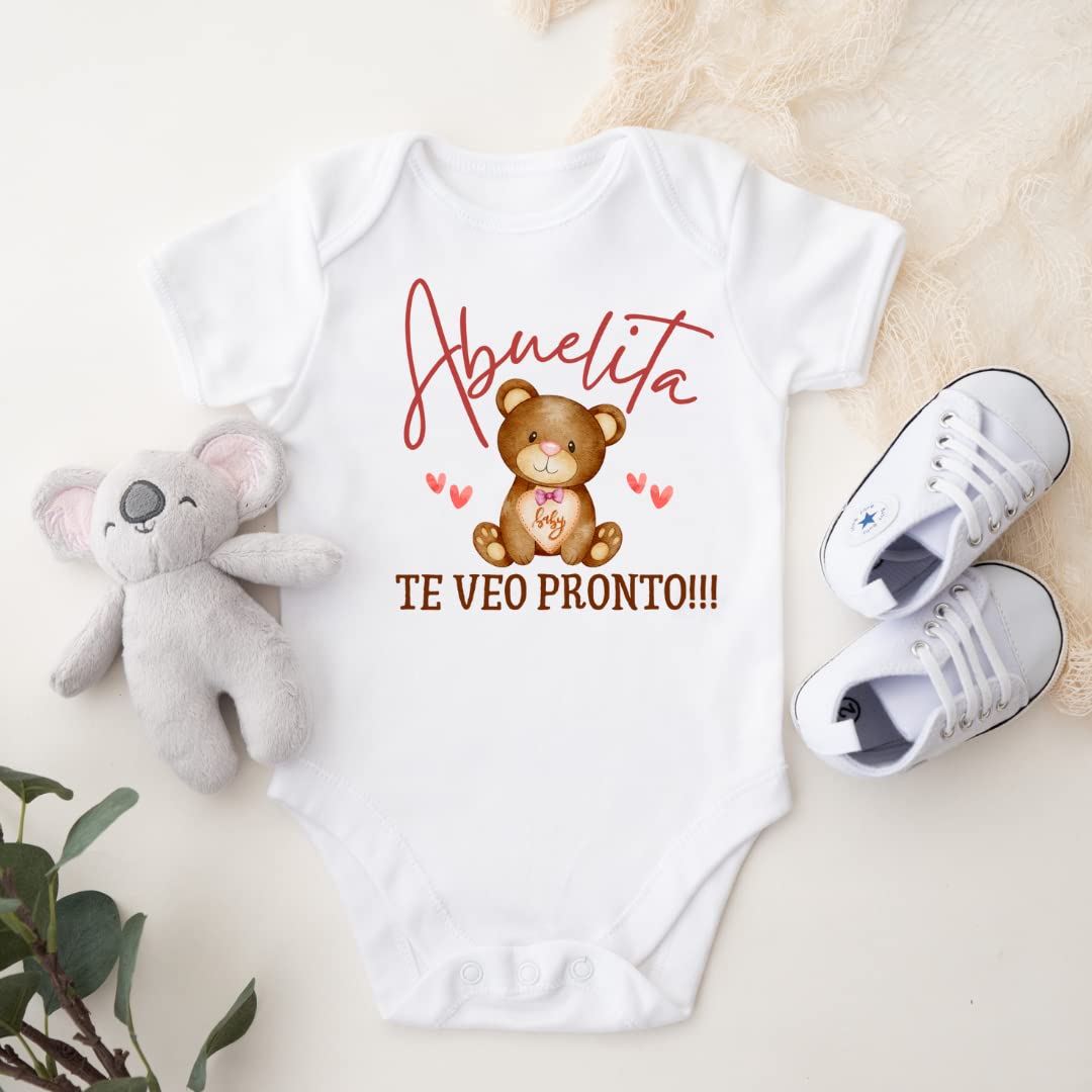 Adorable Spanish Baby Announcement Onesie - 'Hola Abuela' Grandma Pregnancy Reveal Gift for Expecting Grandparents | Perfect for Gender Reveals, Baby Showers & Surprise Grandparent Announcements