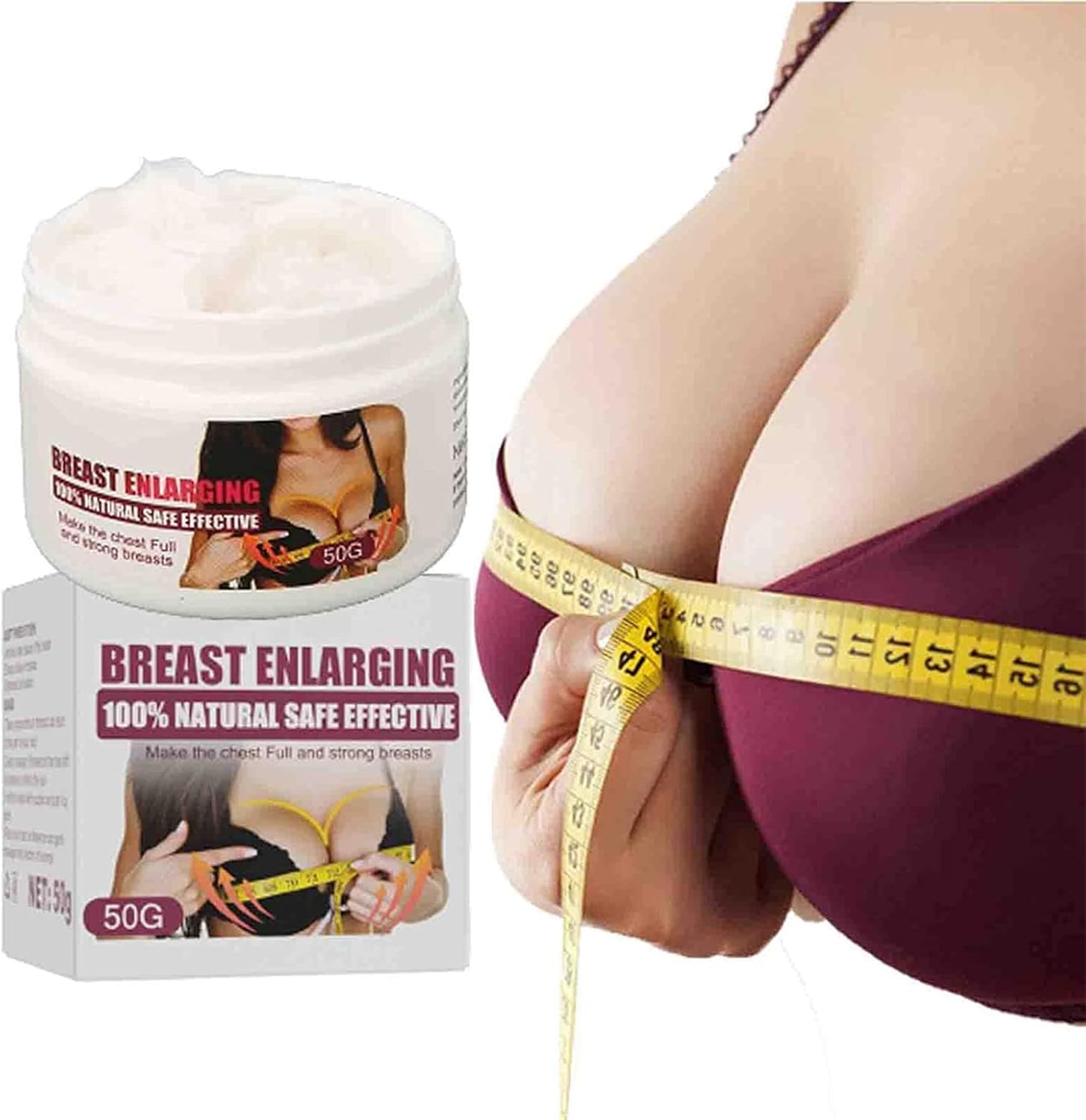 Natural Breast Enhancement Cream for Women - Firming & Lifting Massage Cream with Fast Growth Formula | Breast Enlargement & Hip Buttock Care Solution | Perfect for Daily Skincare Routine & Confidence Boost (1pc)