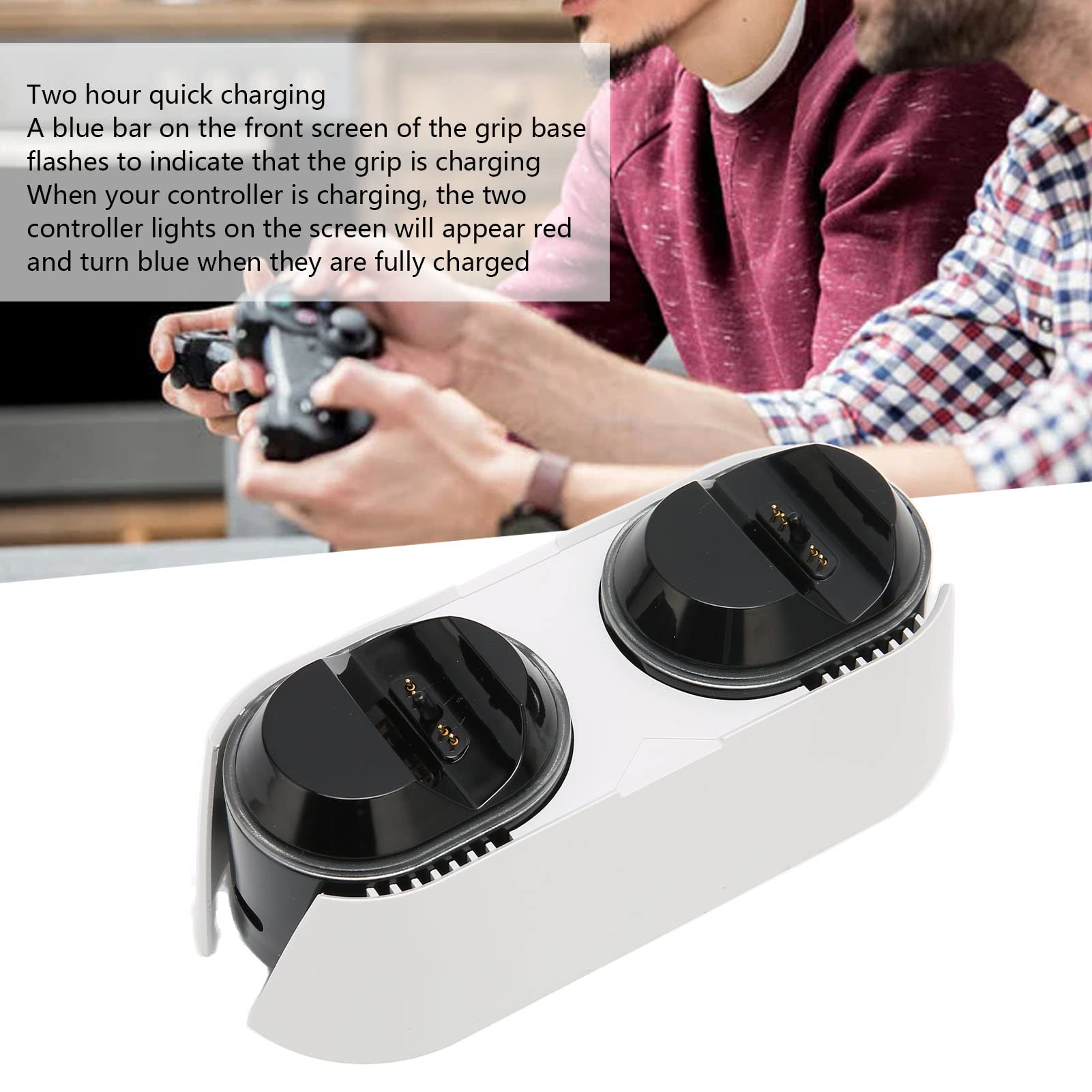 PS5 Controller Charger Station - Dual Power Fast Charging Dock with LED Indicator for PS5/PS4 Gamepads | Anti-Slip Design for Secure Charging | Perfect for Gaming Setups & Multiplayer Sessions