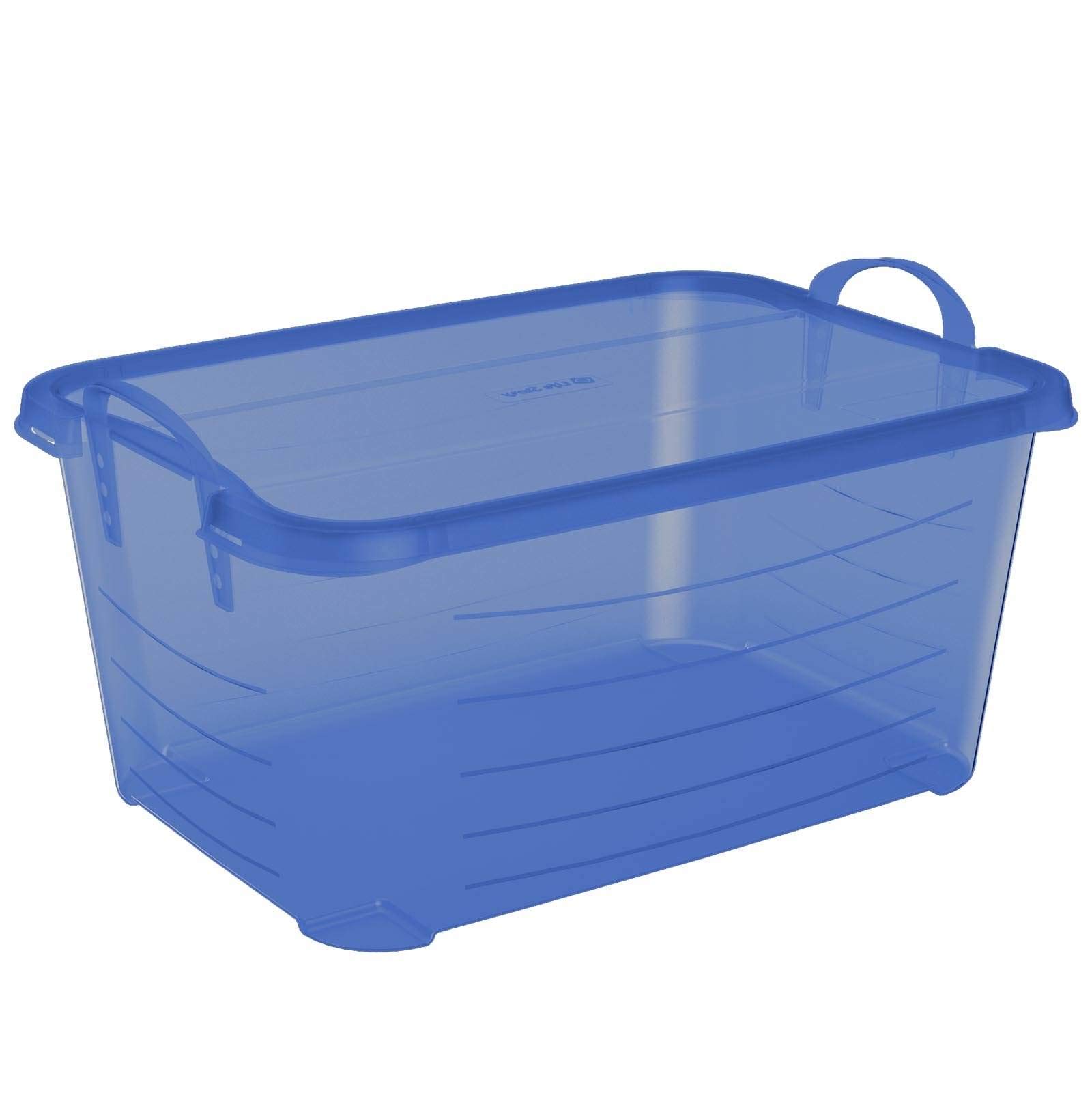 55 Quart Stackable Closet Storage Bins - 12 Pack Blue Organizer Boxes for Clothes, Shoes & Seasonal Items | Perfect for Bedroom, Closet & Garage Organization