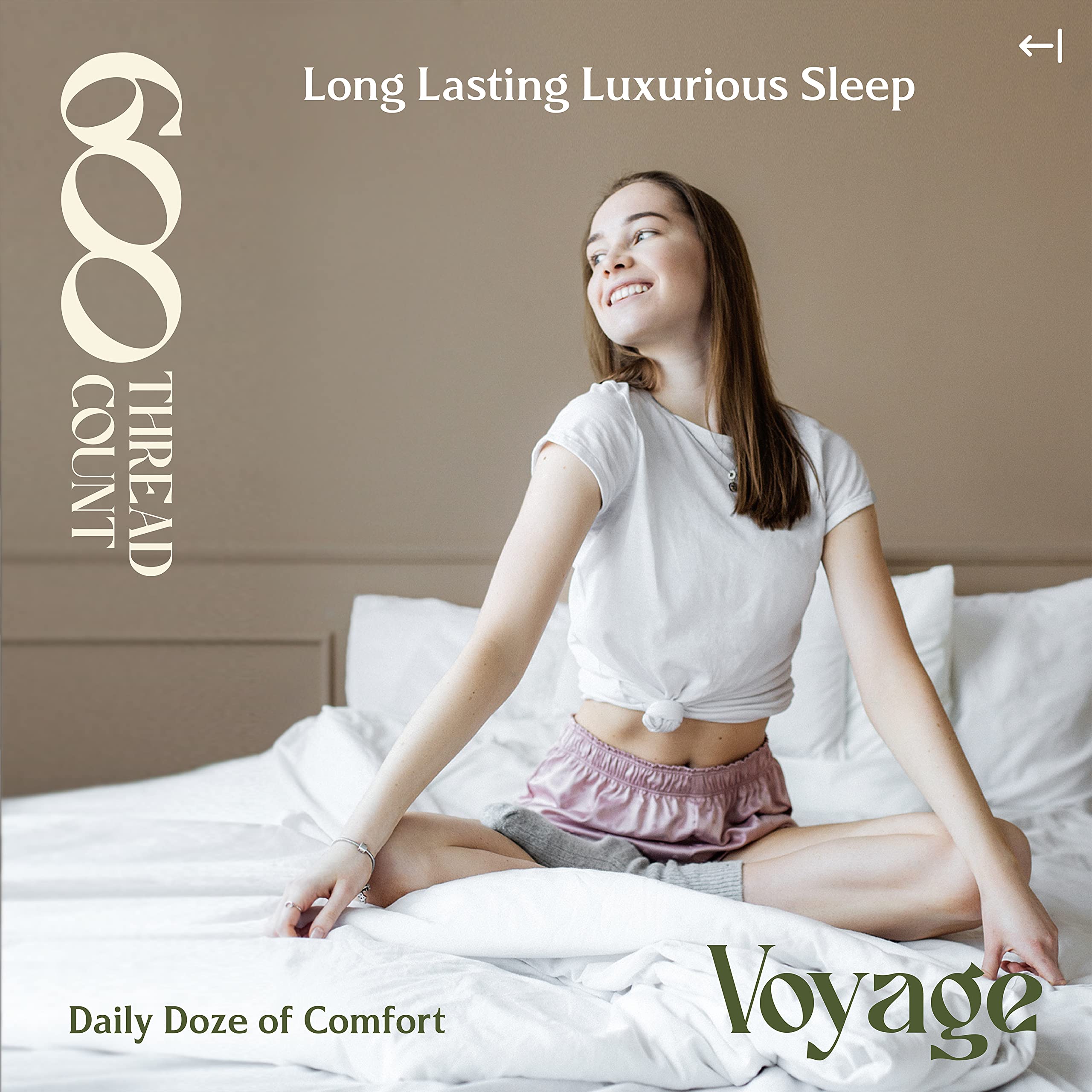 Premium 600 Thread Count 100% Egyptian Cotton Twin Sheet Set - 3 PC Soft & Cooling Luxury Bedding with 16