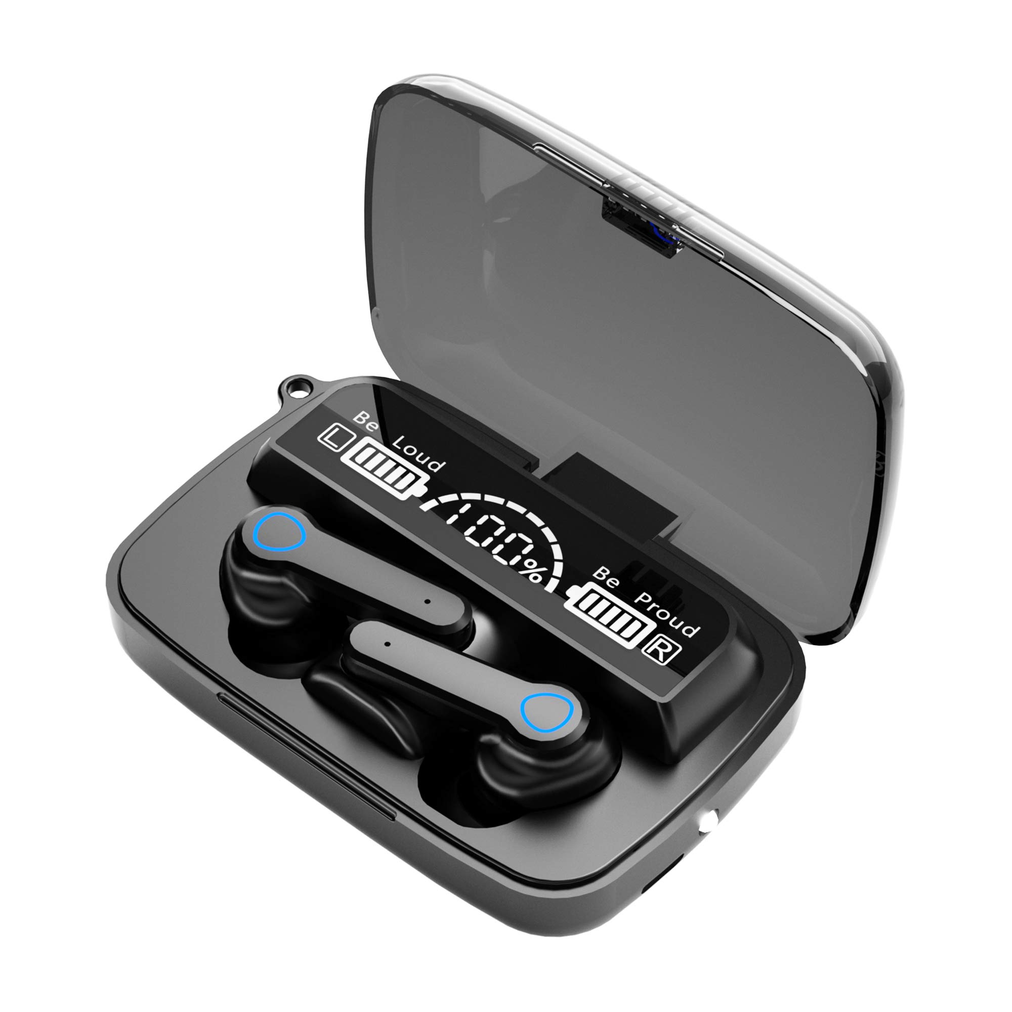 Premium TWS Wireless Bluetooth Earbuds with Active Noise Cancelling, HD Stereo Sound & 180H Playtime - Bluetooth 5.1 Headphones with Wireless Charging Case & Power Display - Compatible with iPhone & Android Phones - Perfect for Workouts, Commuting & Travel