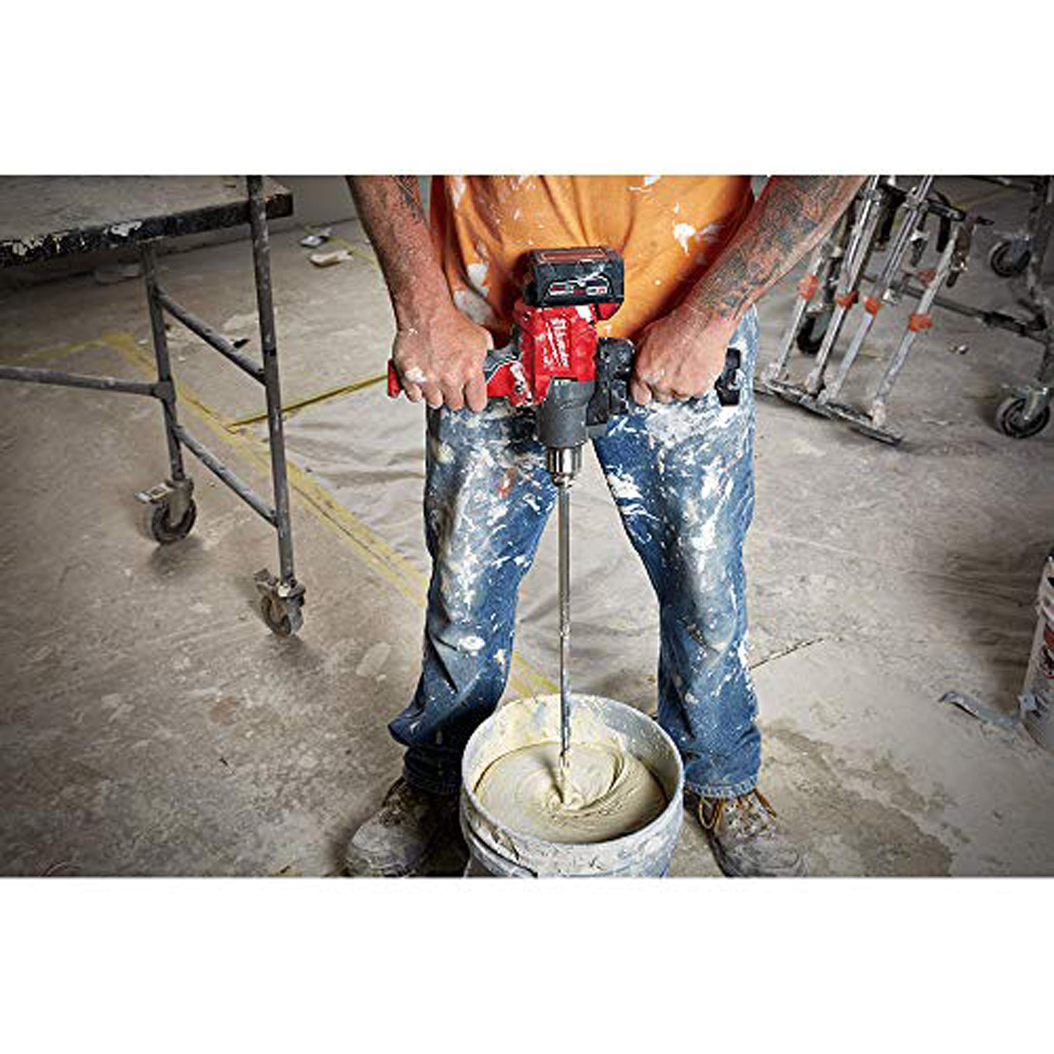 Milwaukee 2810-20 M18 FUEL Cordless Mud Mixer with 180° Rotating Handle - Bare Tool - Perfect for Drywall, Concrete & Paint Mixing