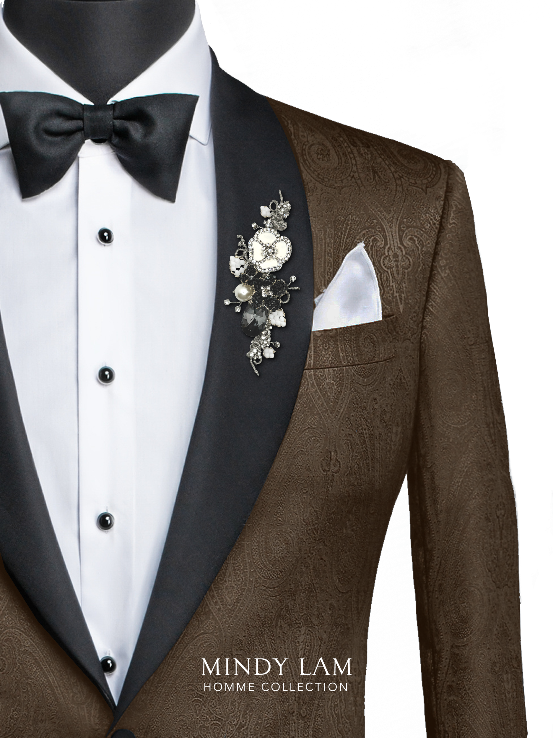 Men's Lapel Pin - Dreaming of Jeweled Dogwood Brooch | Elegant Floral Lapel Accessory for Suits, Weddings & Formal Events