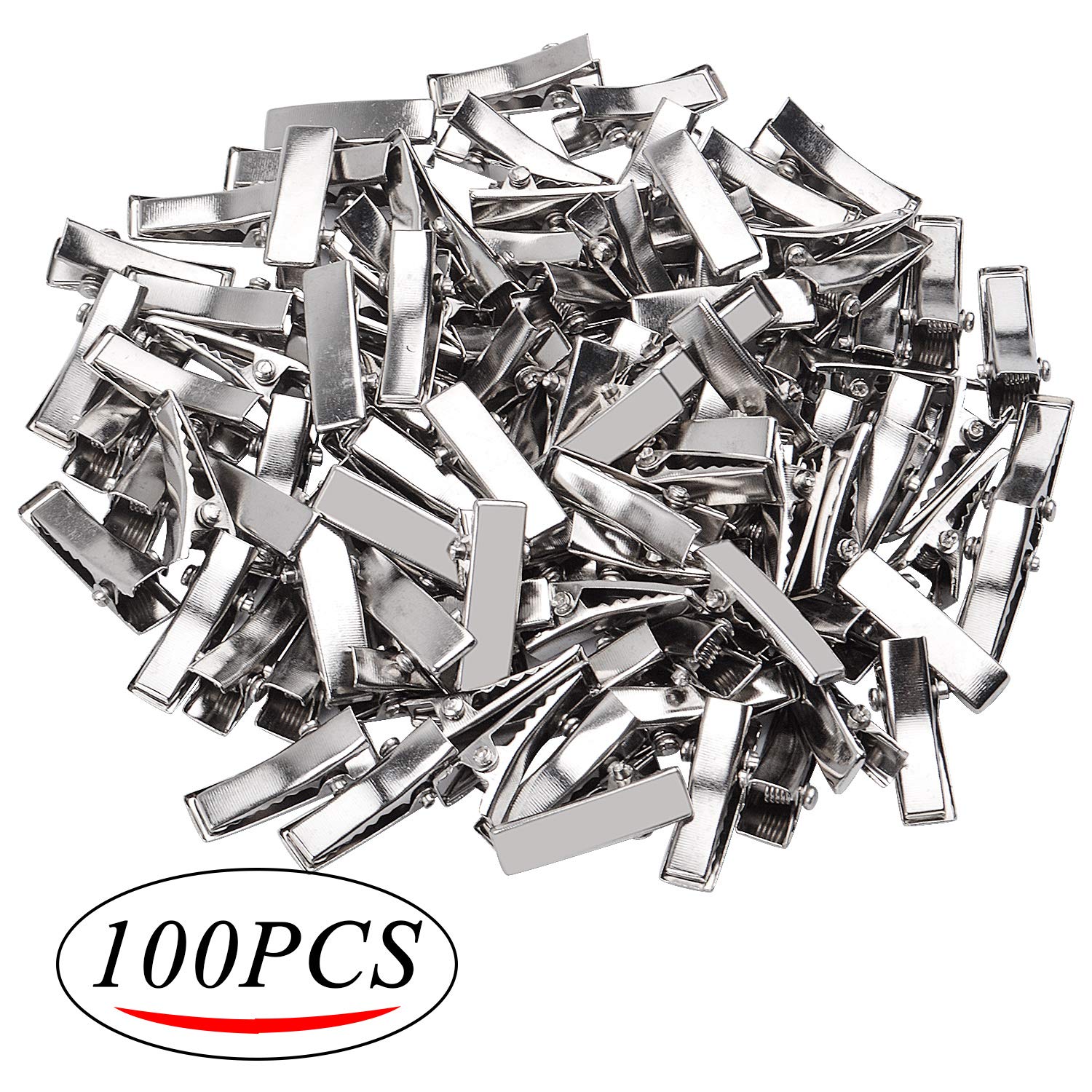 100pcs 2cm Alligator Hair Clips with Teeth - Single Prong Duckbill Hair Pins for Hair Bows, Crafts & DIY Accessories - Perfect for Hair Styling, Salon Use & Gift Packaging