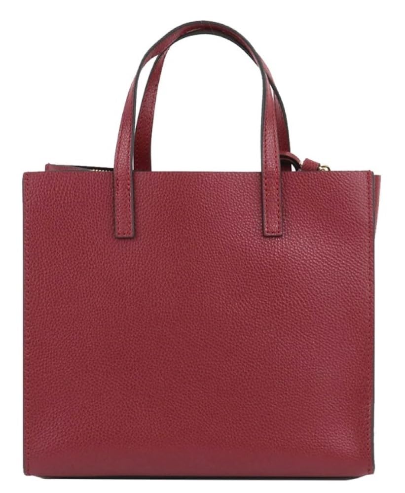 Marc Jacobs M0015685 Mini Grind Pomegranate Leather Tote Bag for Women - Gold Hardware, Small Crossbody Purse for Work, Travel & Everyday Use