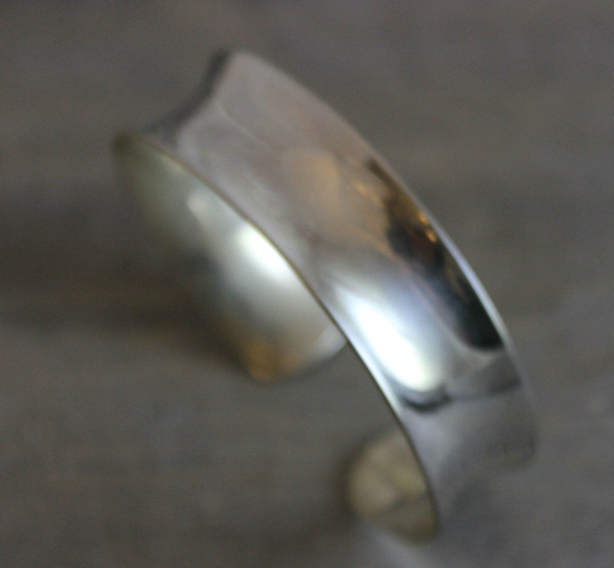 Handmade Smooth Sterling Silver 15mm Cuff Polished Bangle Bracelet for Women - Elegant Jewelry Gift for Birthday, Valentine's Day, Mother's Day - Perfect for Weddings, Anniversaries & Special Occasions