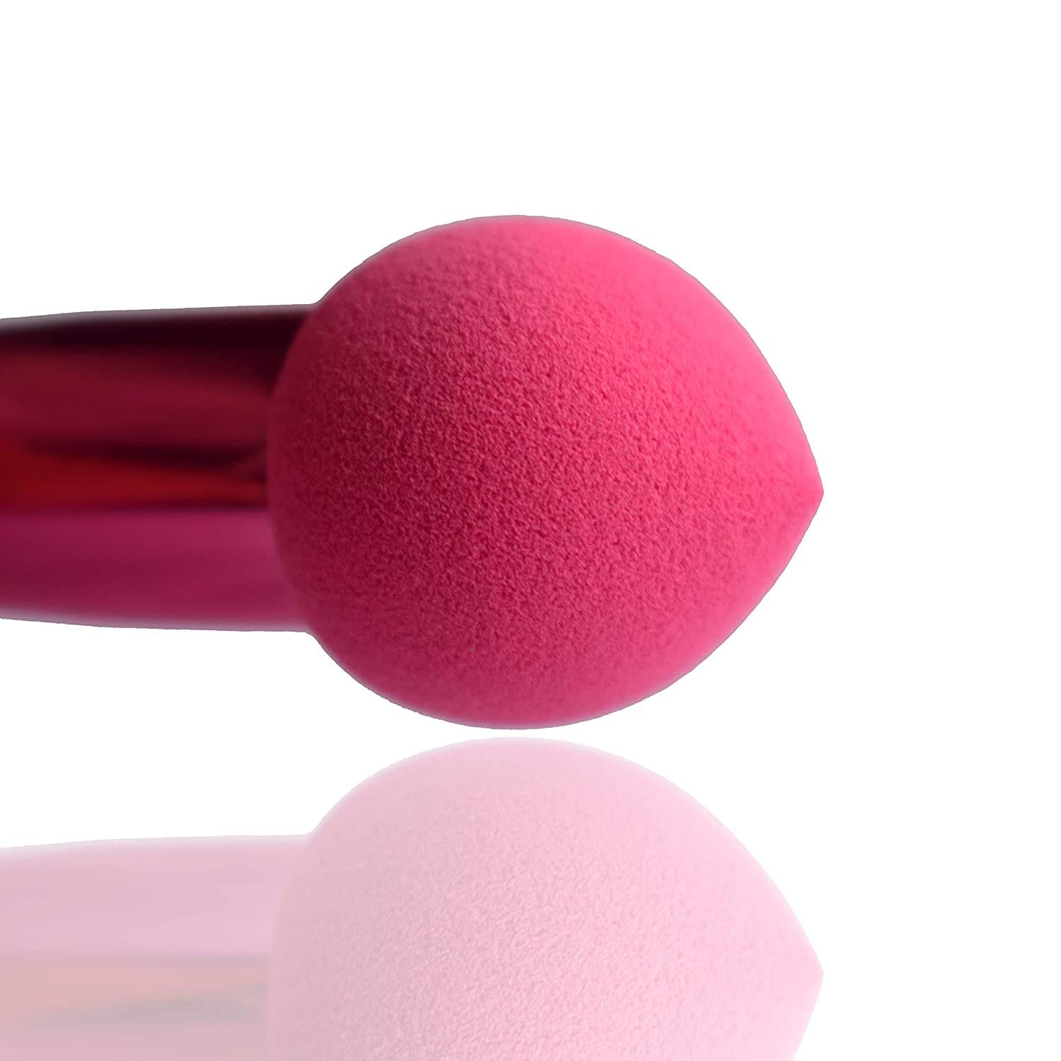 SHELTER Foundation Concealer Beauty Blender Makeup Sponge with Handle (17cm) - Hot Pink | Perfect for Liquid & Cream Makeup Application, Blending & Contouring