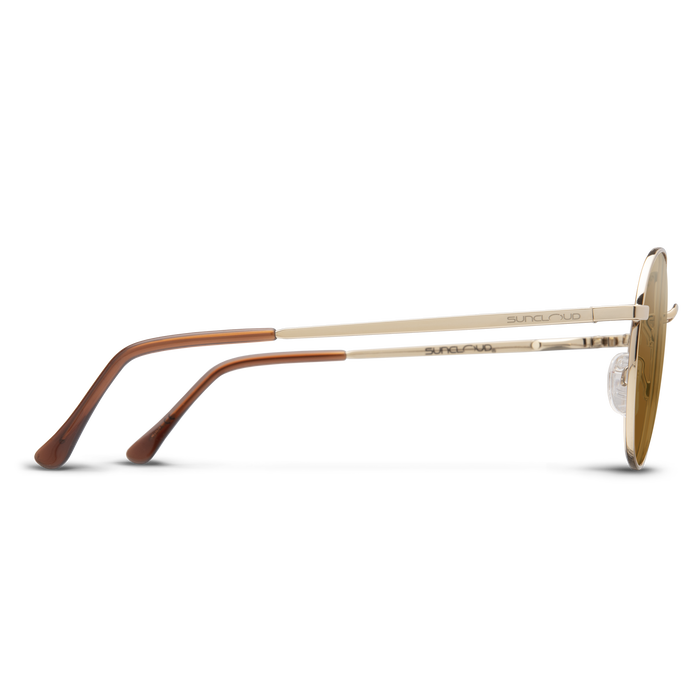Bridge City Gold & Polarized Brown Lens Sunglasses - UV Protection, Stylish & Comfortable for Outdoor Activities, Driving, and Travel