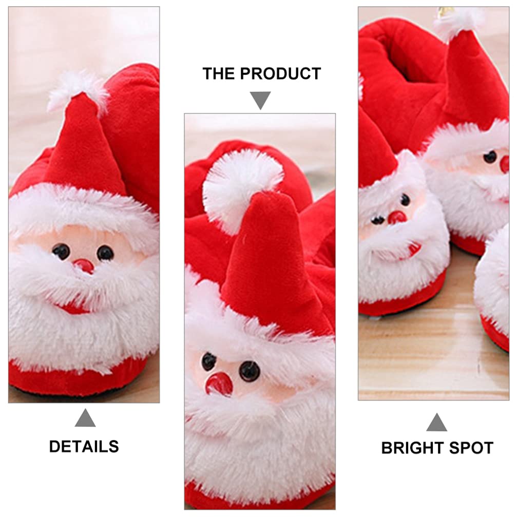 Santa Claus Christmas Slippers - Cozy Furry House Shoes with Anti-Skid Sole for Women & Men - Perfect for Holiday Gifts, Winter Home Comfort & Christmas Party Outfits