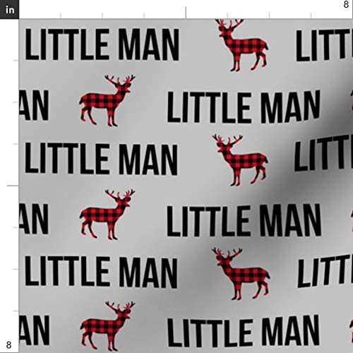 Little Man Boy Plaid Deer Buck Nursery Winter Print Upholstery Velvet Fabric by The Yard - Spoonflower Fabric for Home Decor, Apparel & DIY Projects (Perfect for Curtains, Pillows & Baby Clothing)