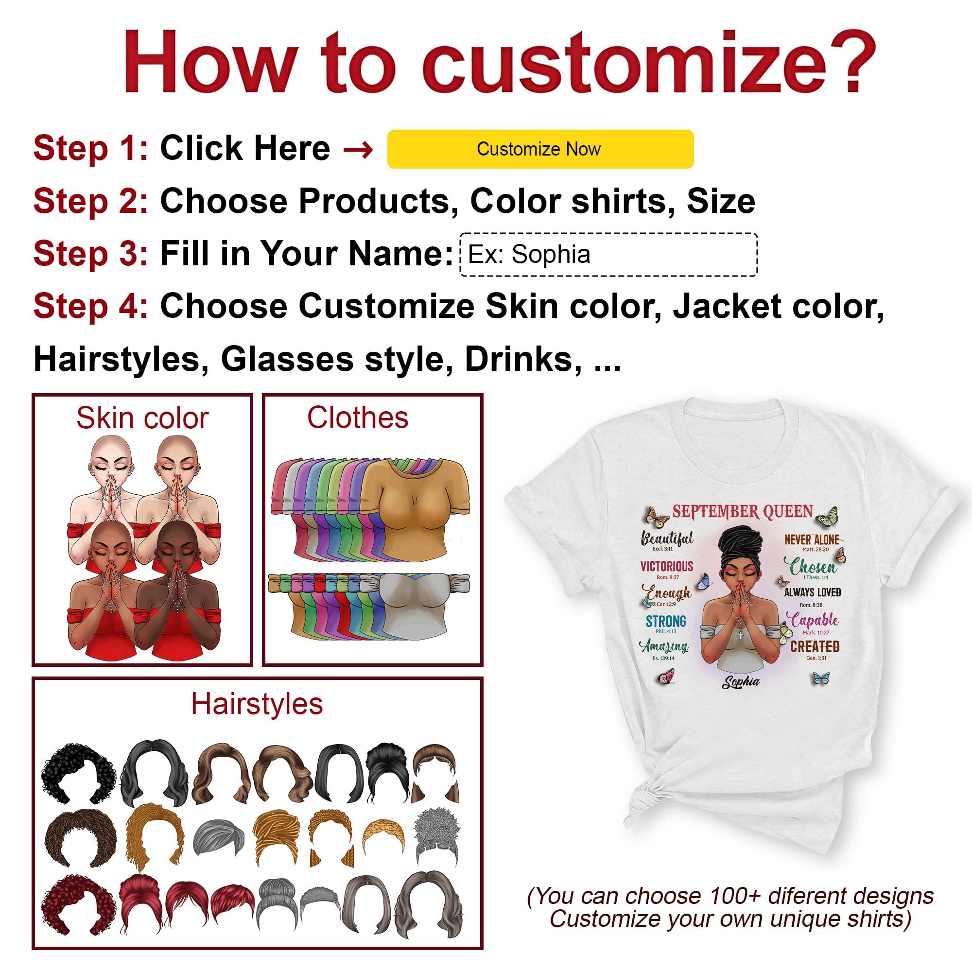 Custom September Birthday T-Shirts for Women - Personalized Birthday Gifts - Funny & Cute September Themed Tees - Perfect for Birthday Parties, Girls Night Out & Special Celebrations