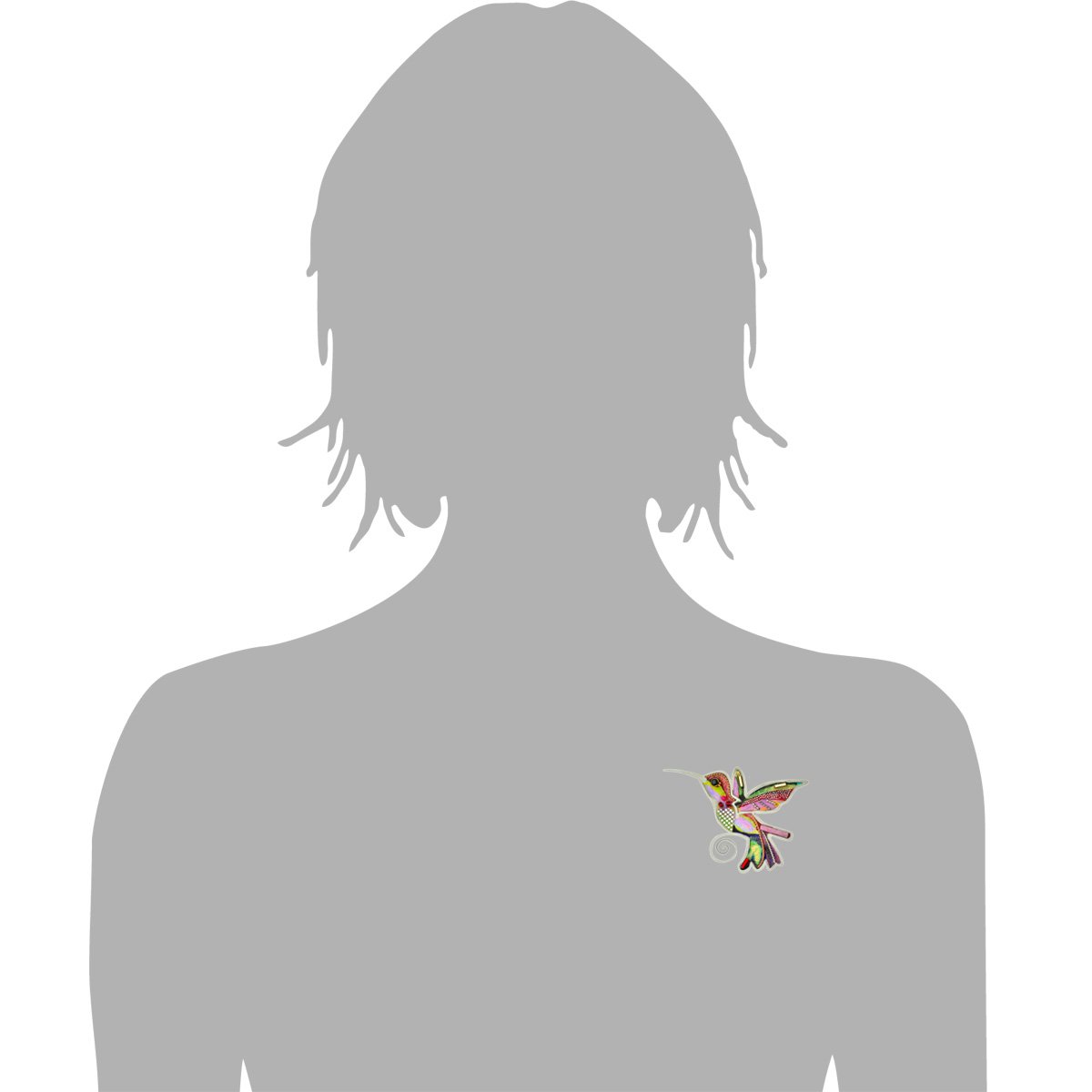 Seeka Pink and Green Hummingbird Brooch Pin P0607 - Elegant Floral Bird Jewelry for Women, Perfect for Dresses, Hats, Scarves and Gift Giving
