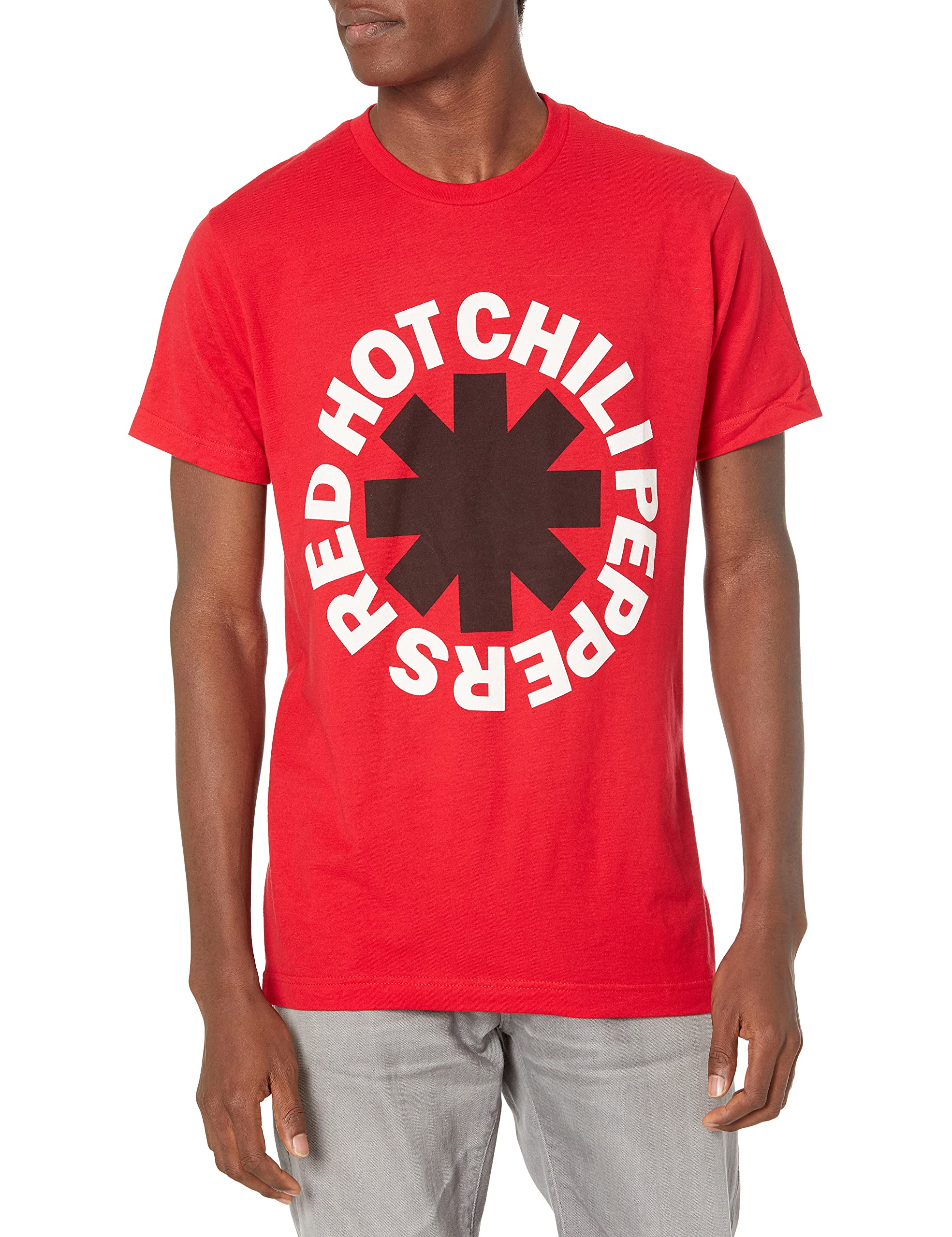 Red Hot Chili Peppers Official Men's Black T-Shirt with Red Asterisk Design | Band Merchandise for Concerts & Casual Wear