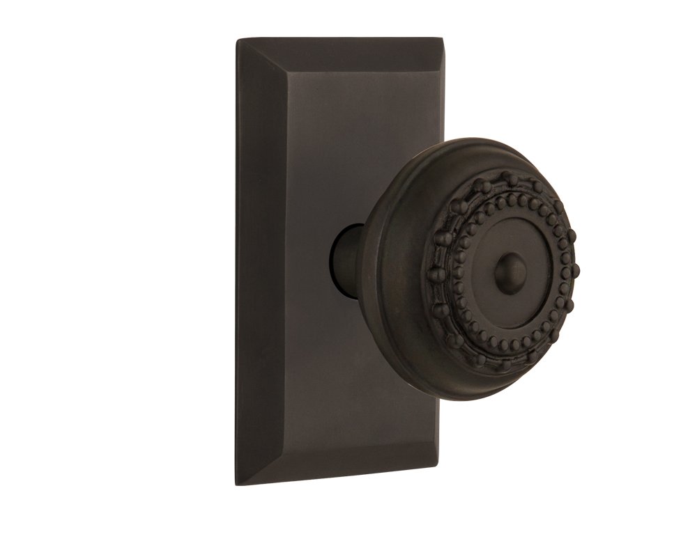 Vintage Style Privacy Door Knob - Nostalgic Warehouse Studio Plate with Meadows Knob, 2.375