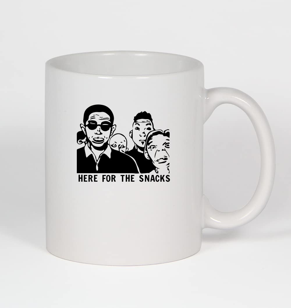 Here for The Snacks Anime Ceramic Coffee Mug - 11oz White Tea Cup with Handle - Perfect for Hot Drinks, Office Use, and Anime Lovers Gift