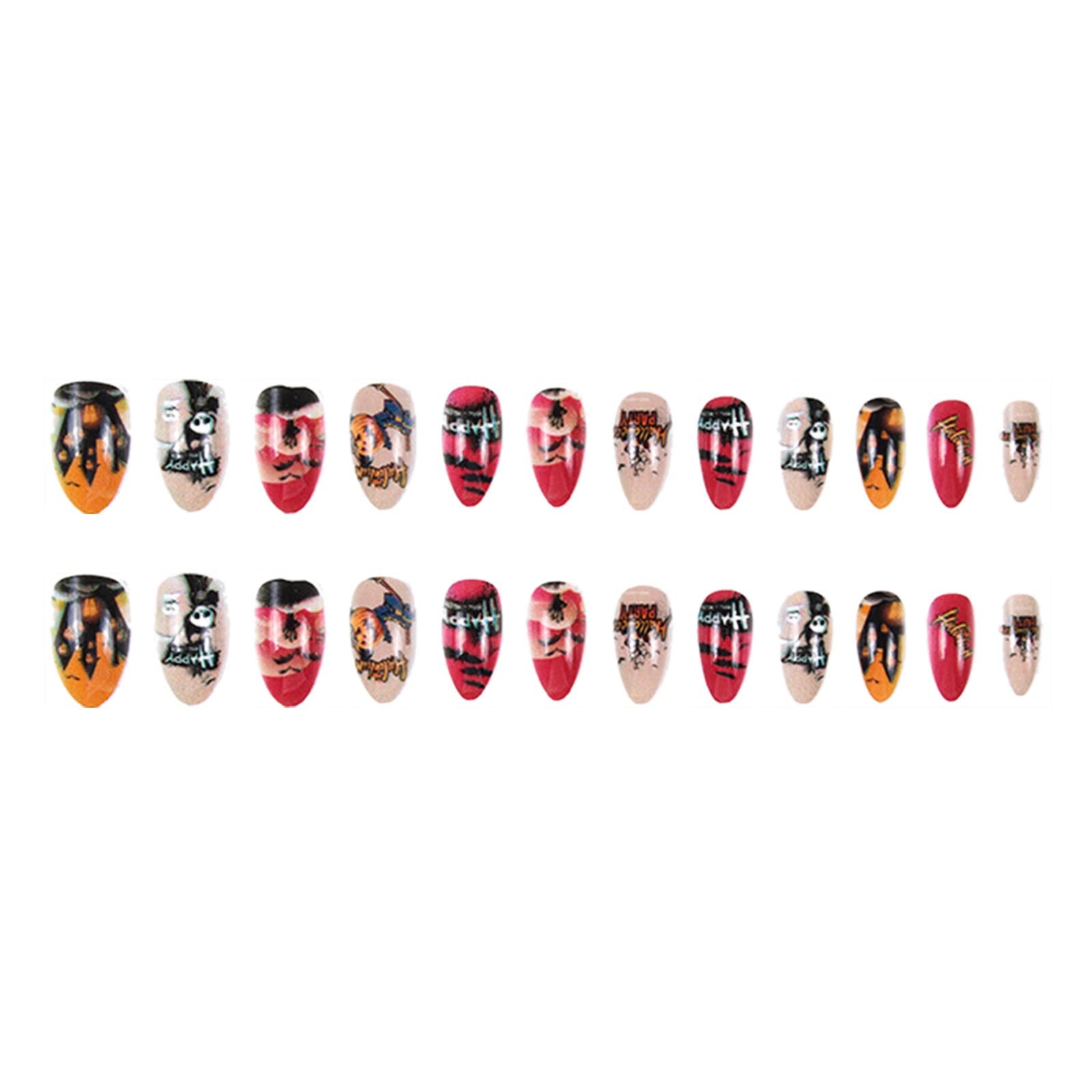 24 Sheets Halloween Nail Stickers - 3D Pumpkin Bat Witch Nail Decals for Gel Polish | Self-Adhesive DIY Nail Art Designs for Halloween & Christmas | Perfect for Parties, Costume Events & Holiday Nail Decorations