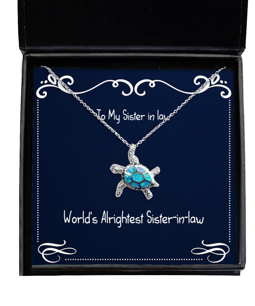 World's Best Sister-in-Law Gift - Elegant Opal Turtle Necklace for Her | Thoughtful Birthday, Christmas Present | Perfect for Anniversaries & Special Occasions