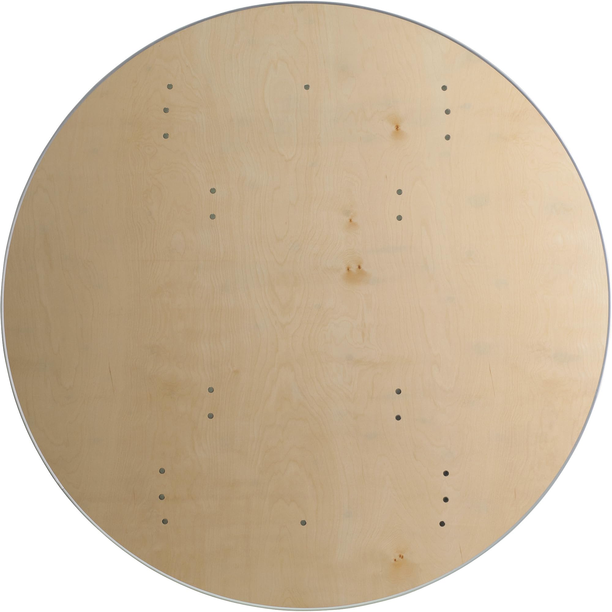 Flash Furniture Fielder 5-Foot Round Heavy Duty Birchwood Folding Banquet Table with Metal Edges - Natural Finish for Events, Parties, and Outdoor Gatherings