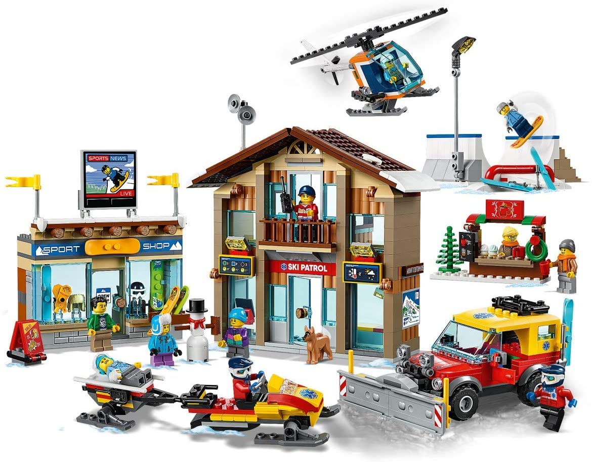 LEGO City Ski Resort 60203 Building Kit - 806 Piece Snow-Themed Construction Toy for Kids Ages 6-12 | Creative Play, Winter Themed Gift & STEM Learning | Perfect for Birthday Presents & Holiday Decorations
