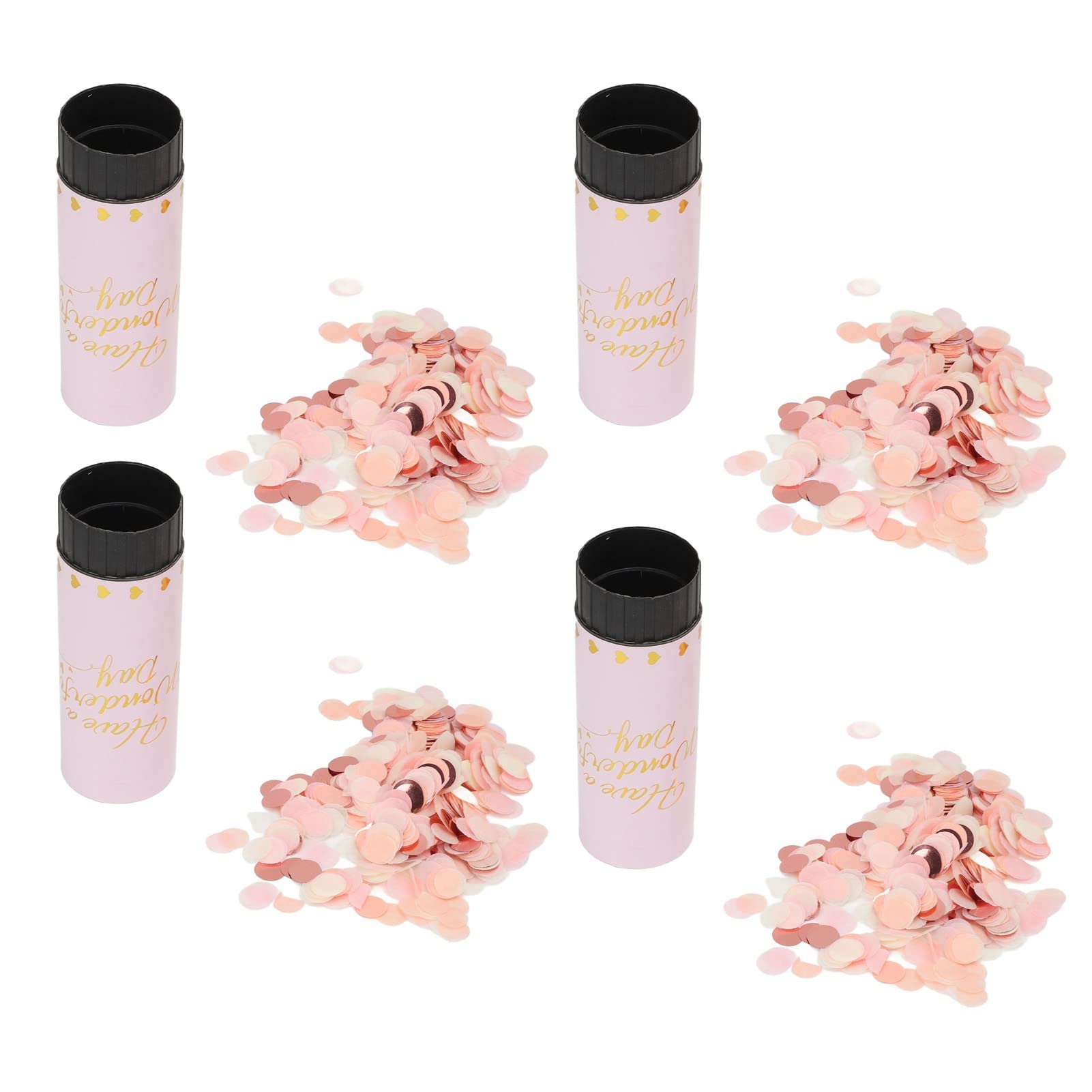 8Pcs Confetti Cannons Air Compressed Poppers - Handheld Party Confetti Blasters for Birthday, Graduation, Wedding & New Year Celebrations - Pink Confetti Decorations (Perfect for Indoor/Outdoor Parties, Gender Reveals & Photo Shoots)