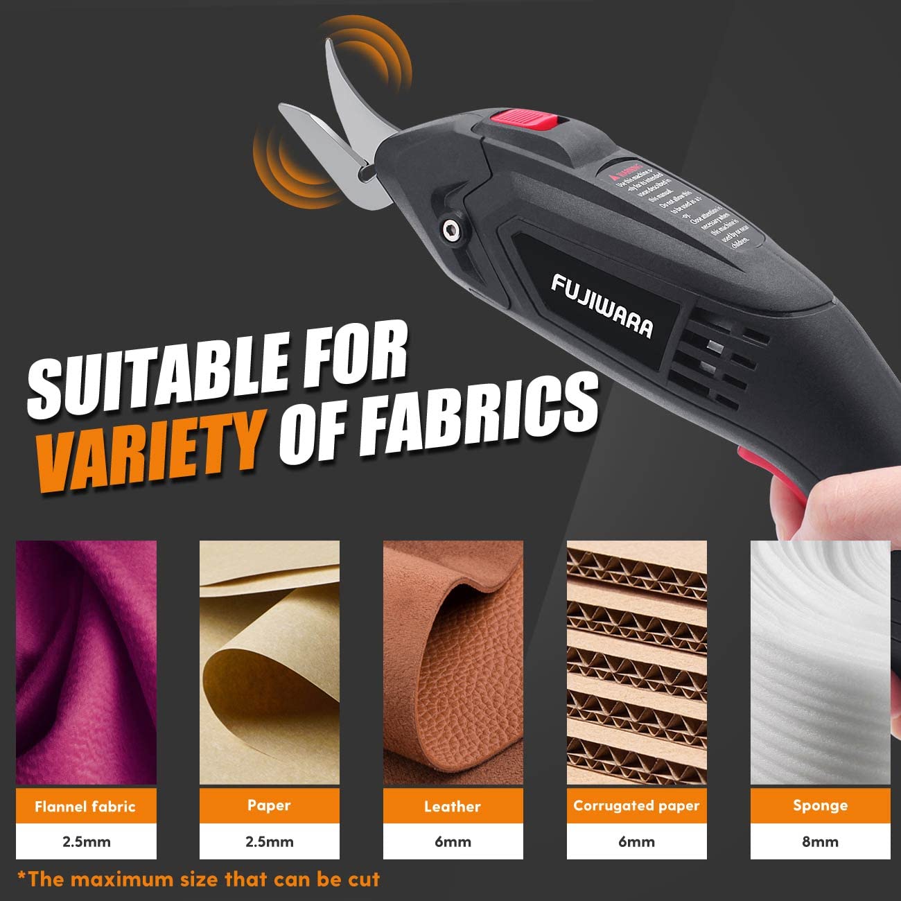 FUJIWARA Electric Scissors Replacement Blades - 2 Pack Multipurpose Cutting Blades for Fabric, Cardboard, Paper, Leather - Perfect for Sewing, Crafting & DIY Projects