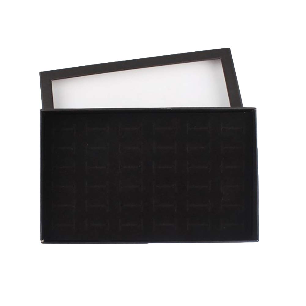 36-Slot Transparent Jewelry Storage Box Organizer - Ring, Earring & Jewelry Display Holder - Black Gift Box for Women's Jewelry Collection & Travel Storage