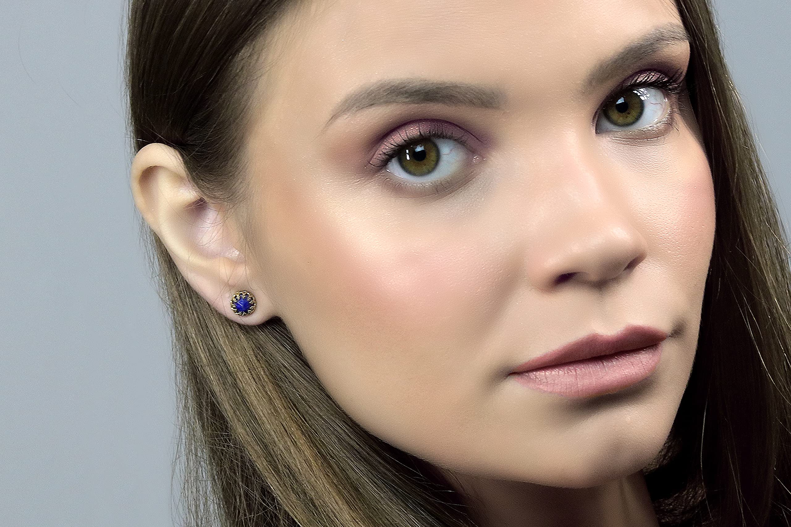 Lapis Lazuli Stud Earrings for Women - Gemstone Jewelry Gift for Her - Perfect for Parties & Gifting