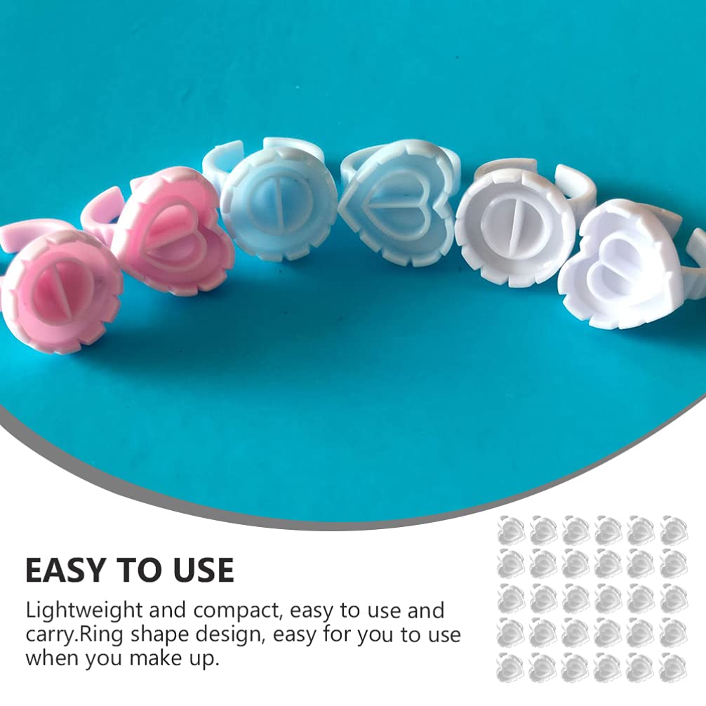 Beaupretty 100Pcs Disposable Eyelash Glue Cups - Lash Extension Glue Holder Rings with Fanning Blossom Design - Perfect for Professional & DIY Eyelash Extensions at Home or Salon