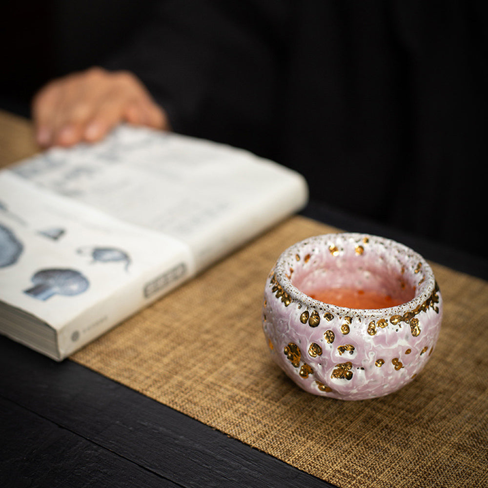 Elegant Pink Glazed Gongfu Tea Cup - Handcrafted Ceramic Chinese Tea Set for Oolong & Pu-erh - Perfect for Tea Ceremonies, Gifts & Home Decor