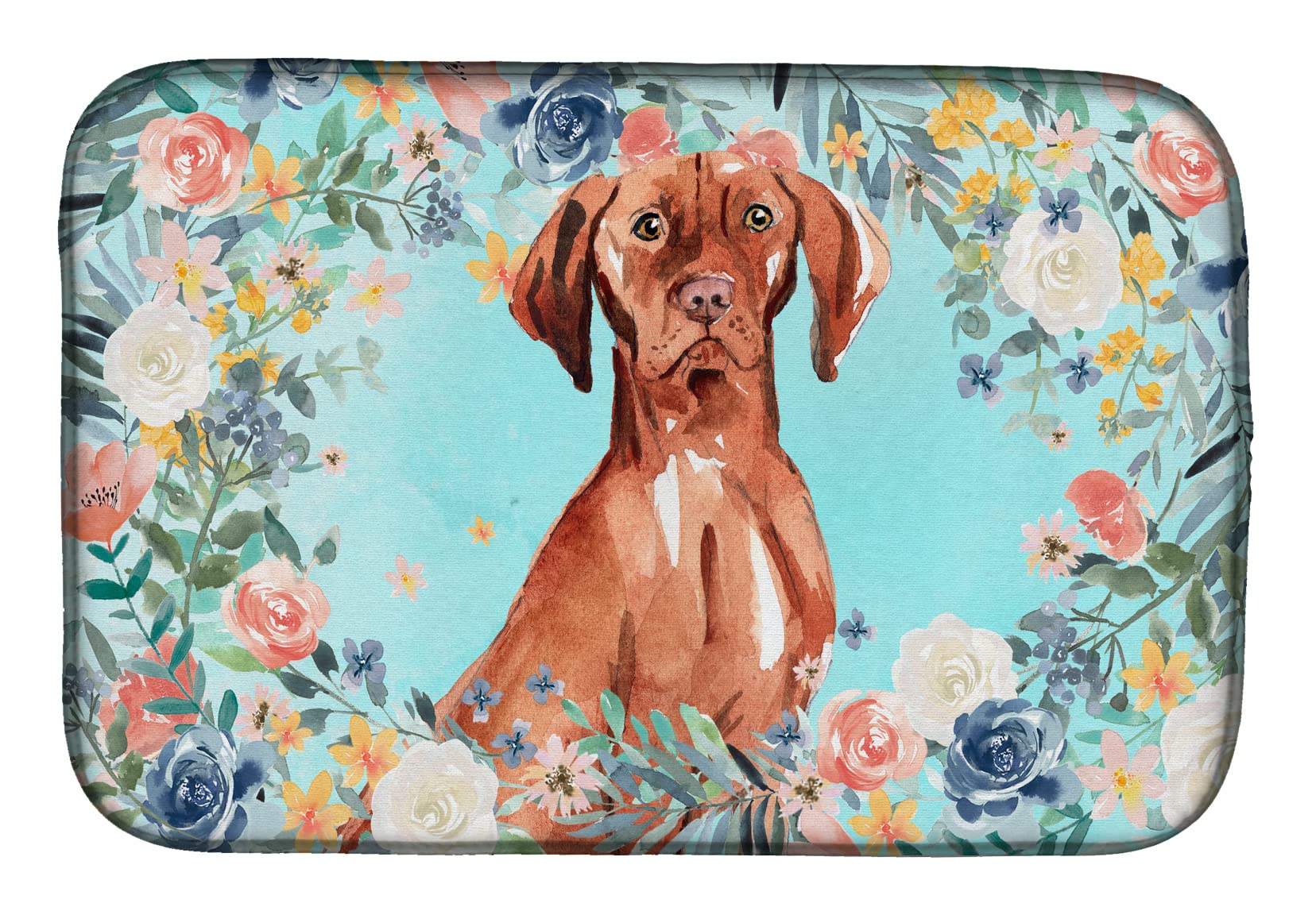 Vizsla Dog Themed Absorbent Dish Drying Mat - 14x21 Inch Multicolor Kitchen Counter Protector | Non-Slip Dish Drainer Pad for Sink Countertop | Perfect for Pet Lovers & Modern Kitchens