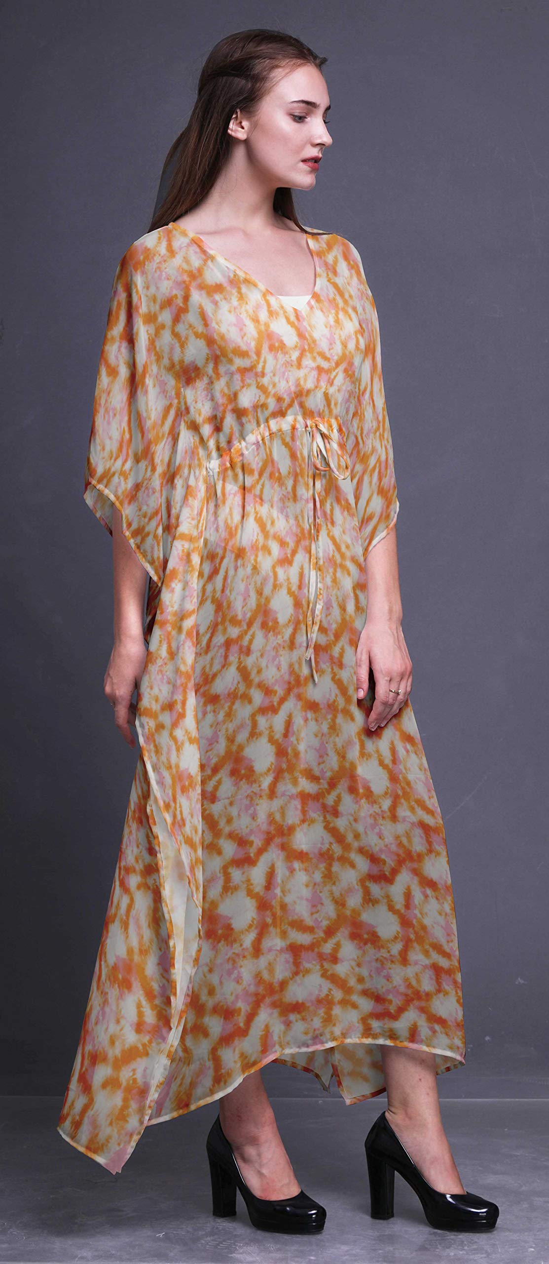 Bimba Beach Kaftan - Women's Long Maxi Dress Bikini Cover Up, Summer Kimono Style Caftan for Pool, Vacation & Boho Fashion