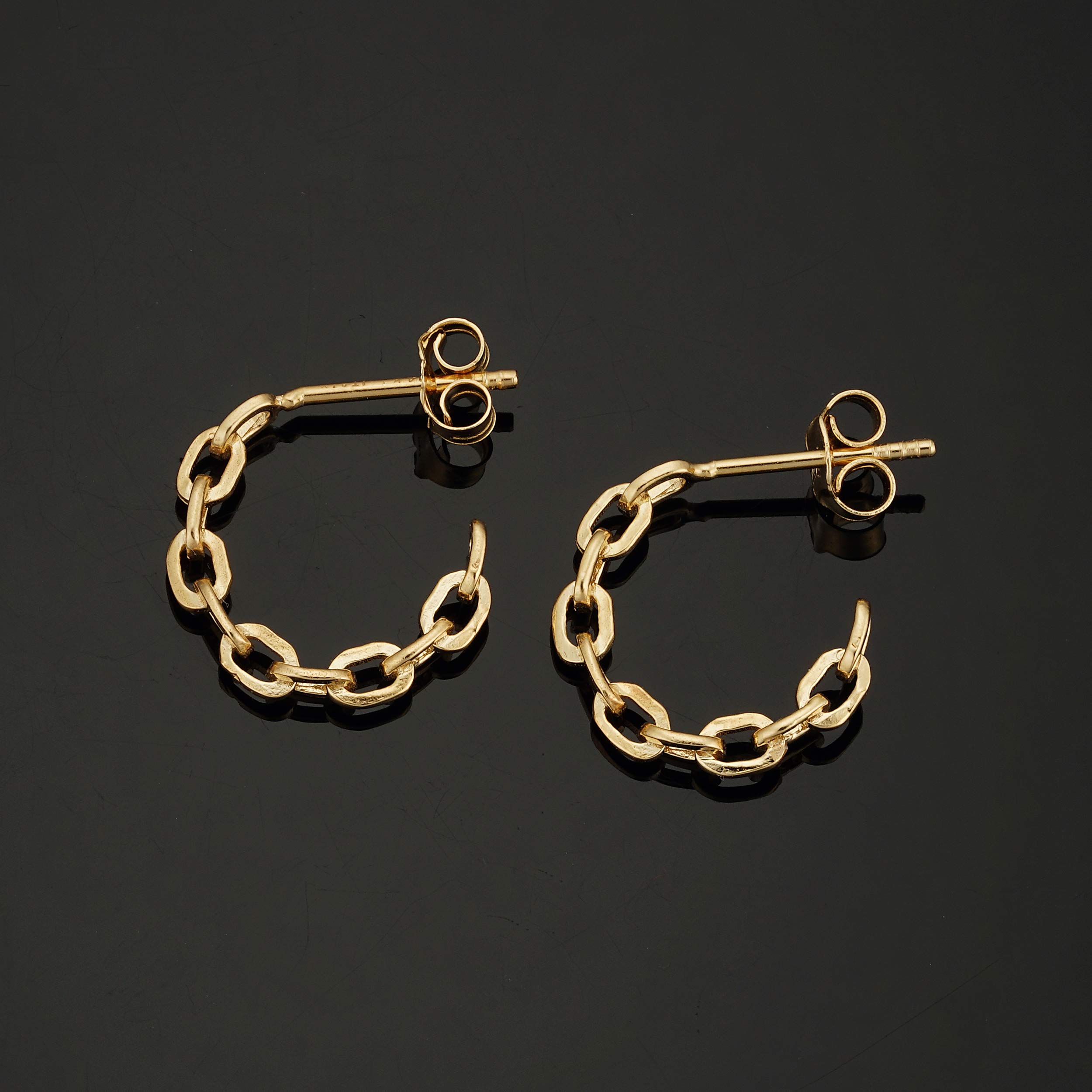 10k Yellow Gold Oval Link Open Hoop Earrings for Women - Minimalist Dainty Everyday Jewelry - Perfect for Work, Date Night & Special Occasions