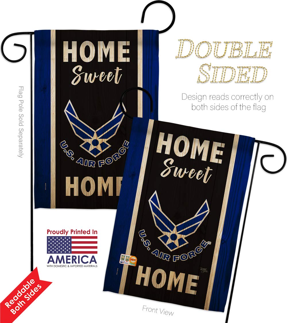 USA Made Double-Sided Armed Forces Garden Flag Kit - 28x40 Inch Patriotic Yard Banner for US Air Force Veterans & Military Retirees | Perfect for Memorial Day, Veterans Day & Home Decoration