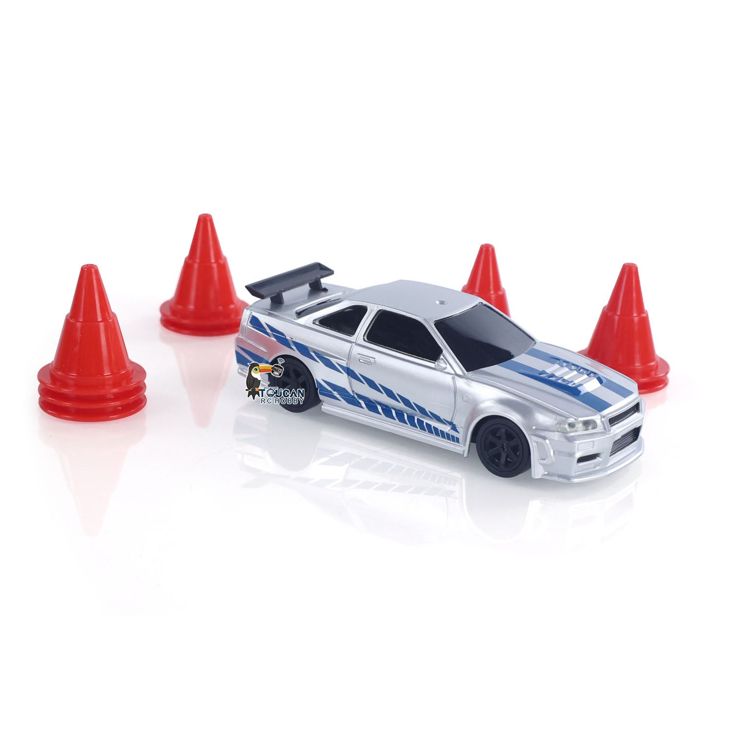 1/43 Scale R34 RC Racing Car - 4WD High Speed Drift Vehicle with 2.4G Radio Control - Ready-to-Run Mini RC Toy Car for Kids - Perfect for Indoor Racing, Drifting Practice & Birthday Gifts