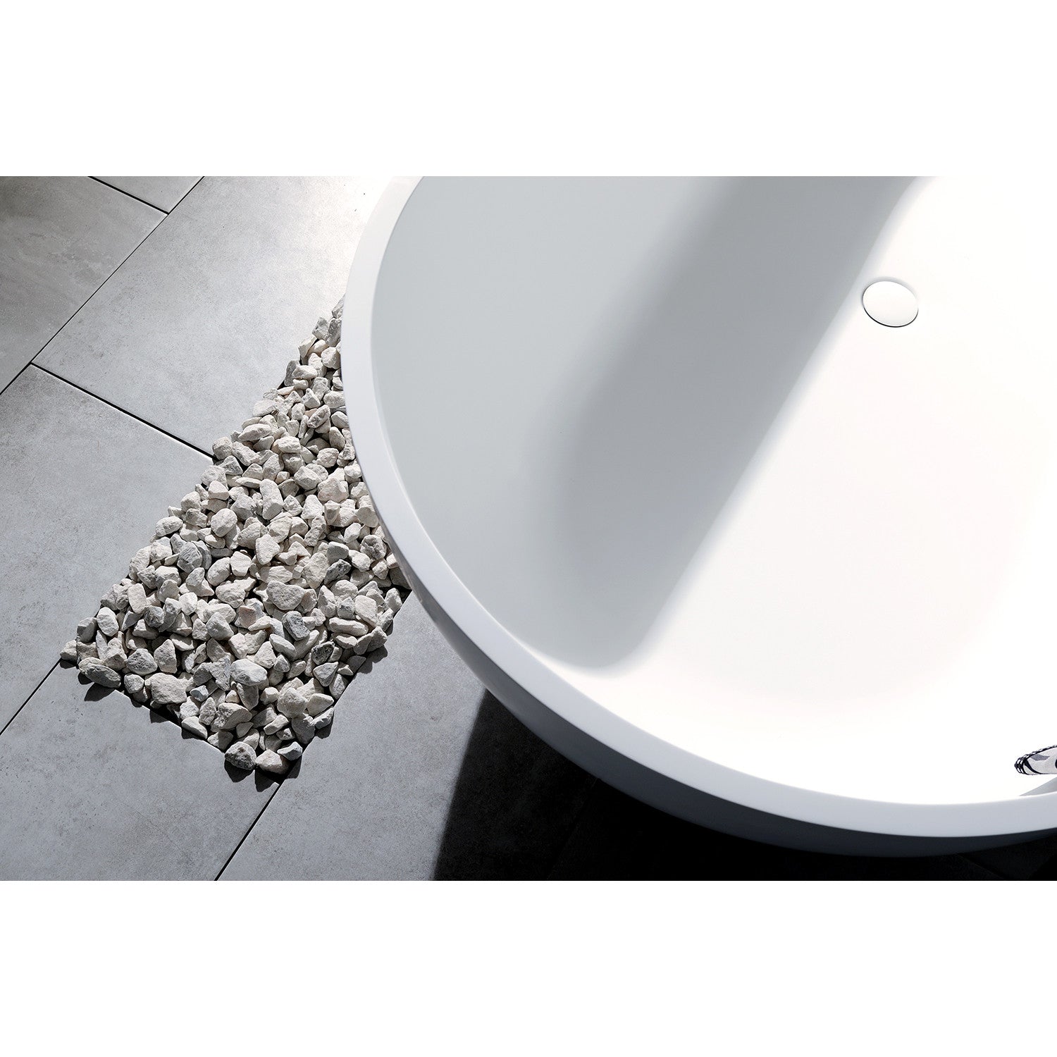 Arcticstone 70 Inch Freestanding Oval Bathtub - Matte White Solid Surface Double Ended Soaking Tub with Drain | Perfect for Luxury Bathrooms & Spa Retreats