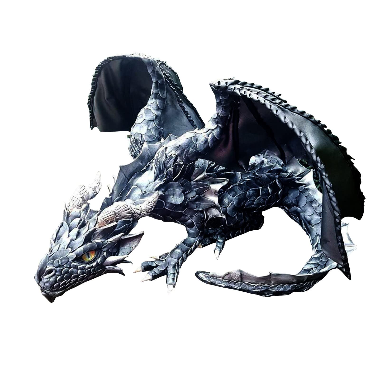 Handmade Resin Dragon Statue for Outdoor Garden Decor - Fantasy Dragon Sculpture for Home & Yard Decoration - Perfect for Garden Displays, Patio Decor, or Gift Giving (2PCS)