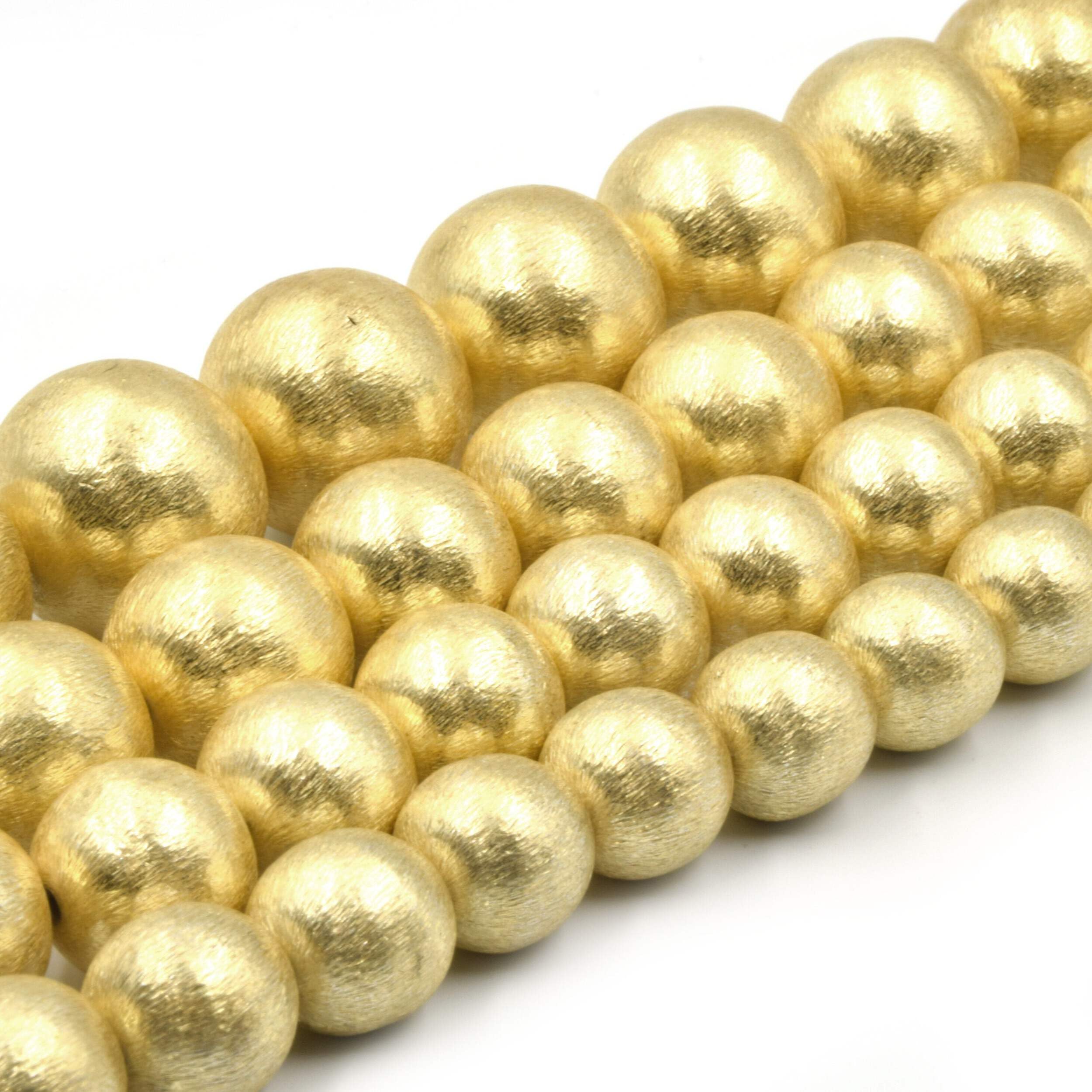 8mm Gold Brushed Copper Beads - Round Metal Beads for Jewelry Making, DIY Crafts, Bracelets & Necklaces - Perfect for Handmade Accessories and Gift Making