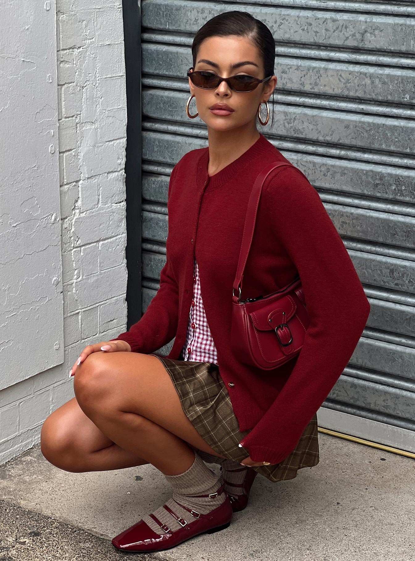 Arica Button Up Knit Cardigan for Women - Soft Red Long Sleeve Open Front Sweater | Perfect for Fall, Winter & Layering Outfits