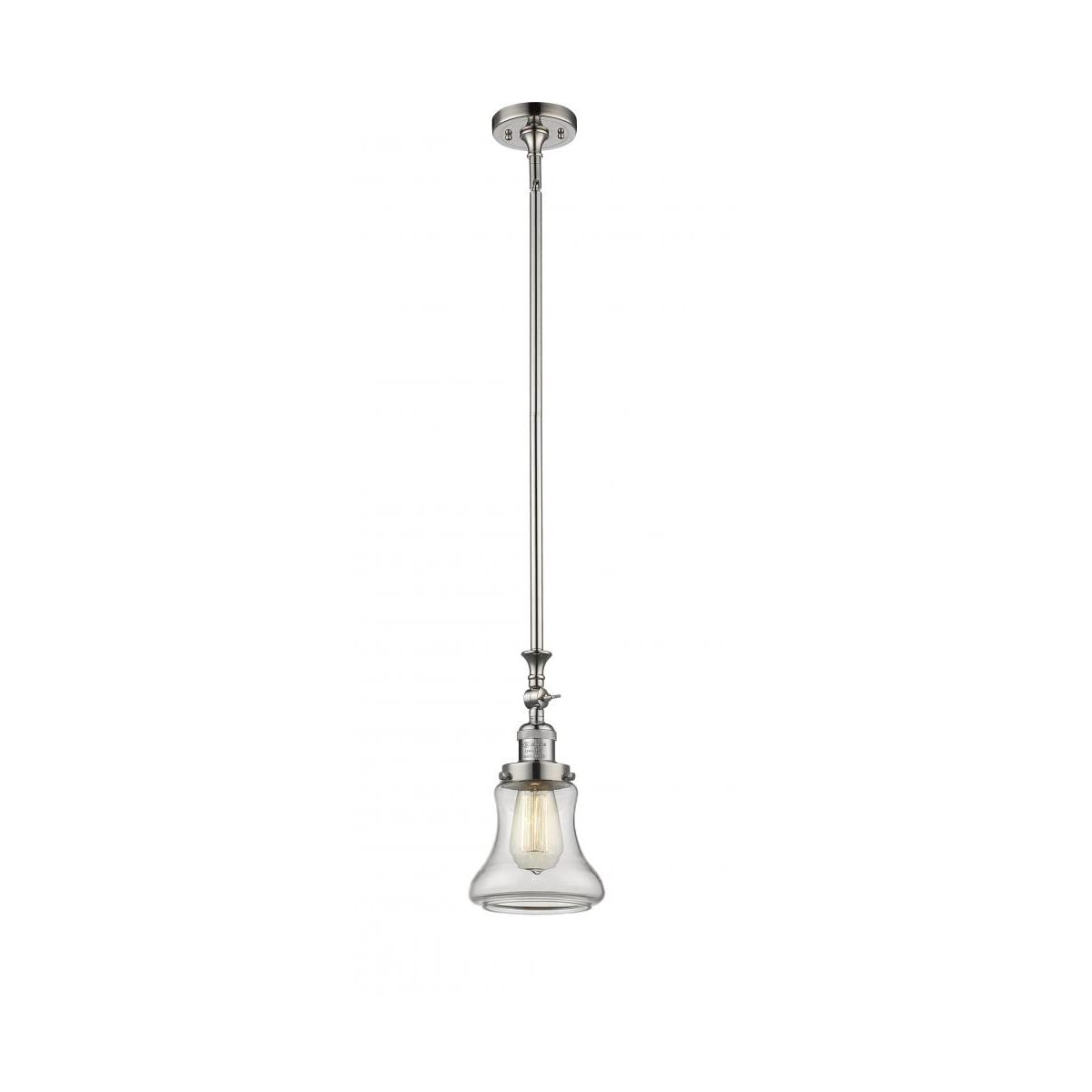 Vintage Dimmable LED Mini Pendant Light - Polished Nickel Finish, Energy Efficient 1-Light Fixture for Kitchen Island, Dining Room & Bar Counter Lighting