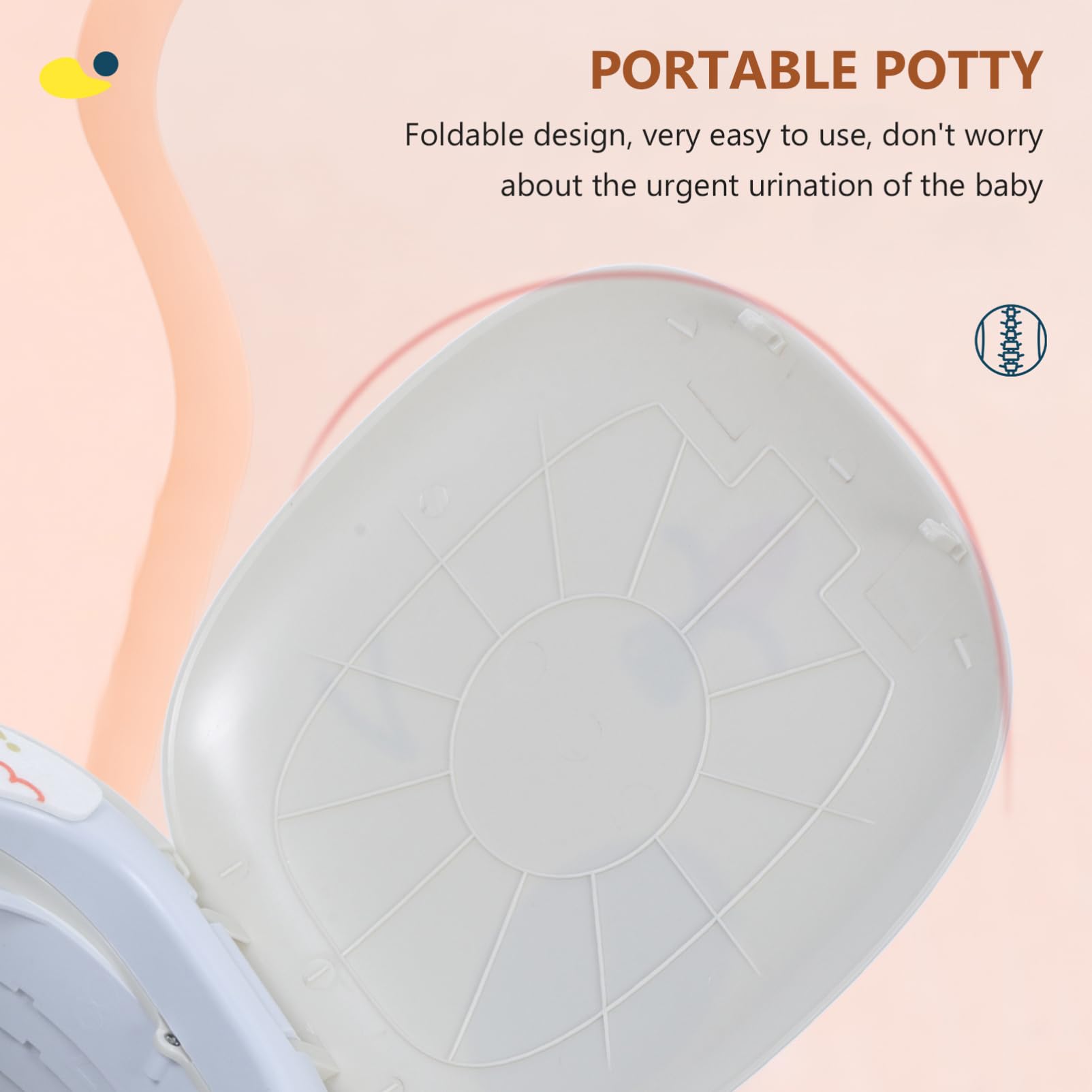 BIUDECO Portable Kids Potty Training Toilet - Light Grey Plastic Travel Potty for Toddlers - Perfect for Home, Travel, and Outdoor Use