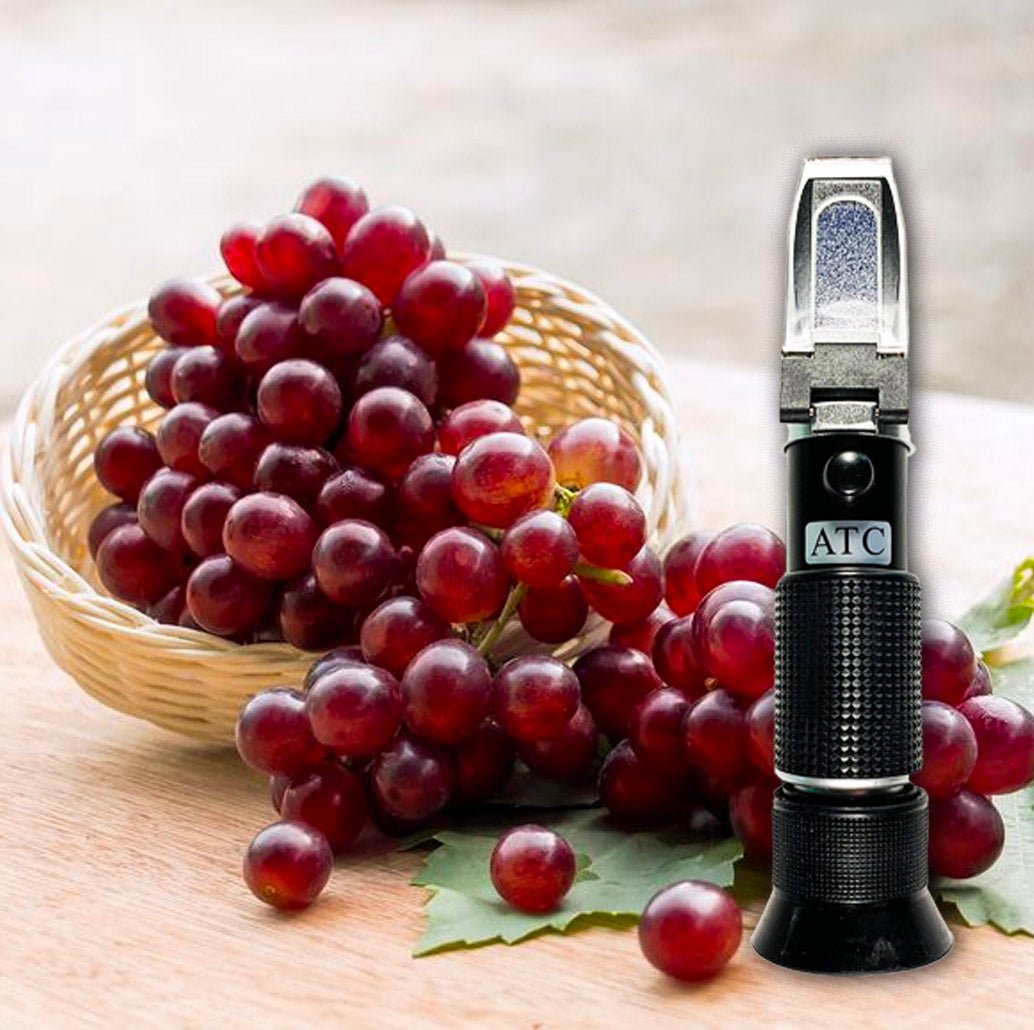 Wine Making Refractometer with ATC - 0 to 25% Brix Scale for Measuring Sugar Content in Grapes, Must, and Wine - Perfect for Home Winemaking, Vineyards, and Wine Production